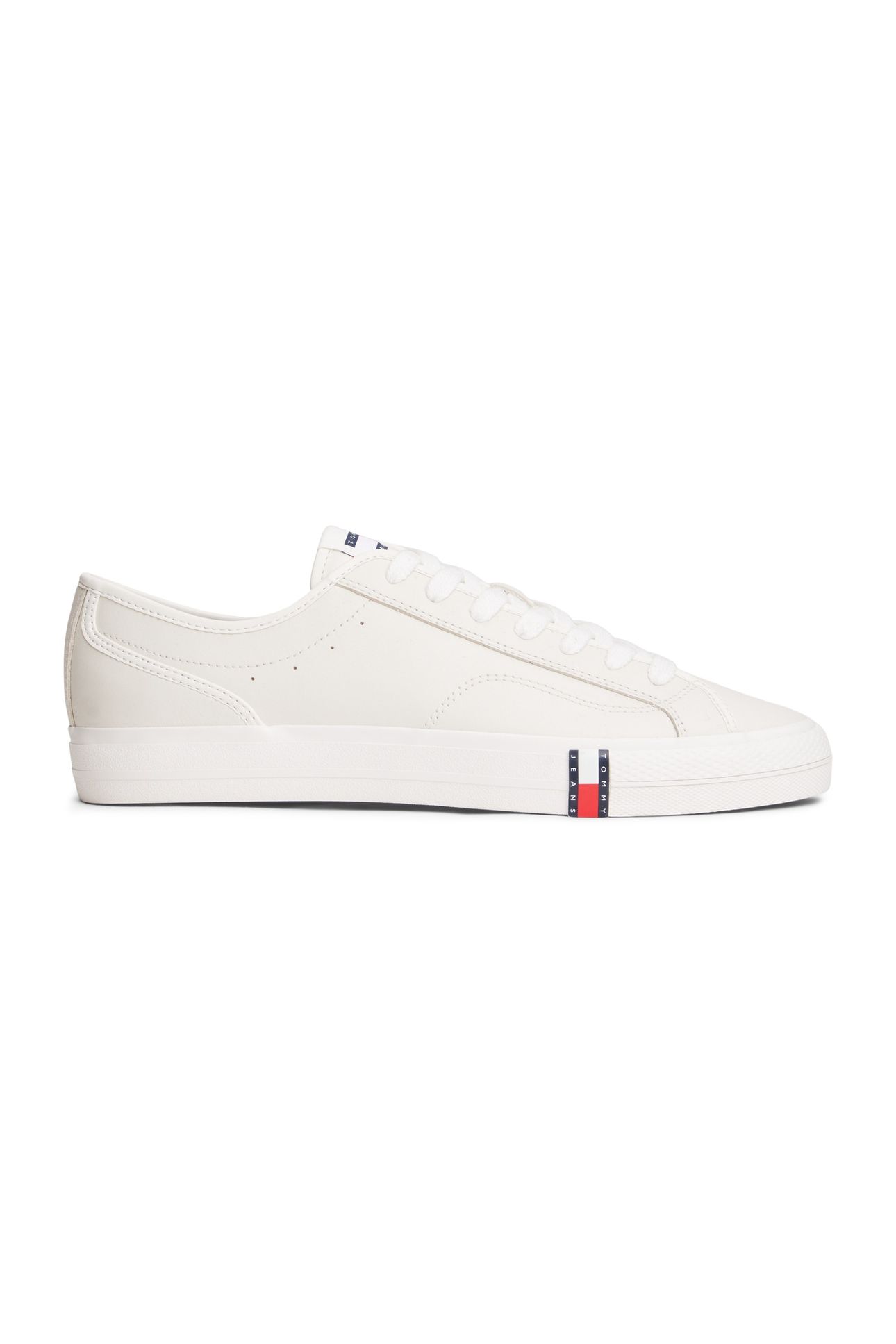 ARCHIVE FLAG STRIPE LEATHER TRAINERS ECRU 1
