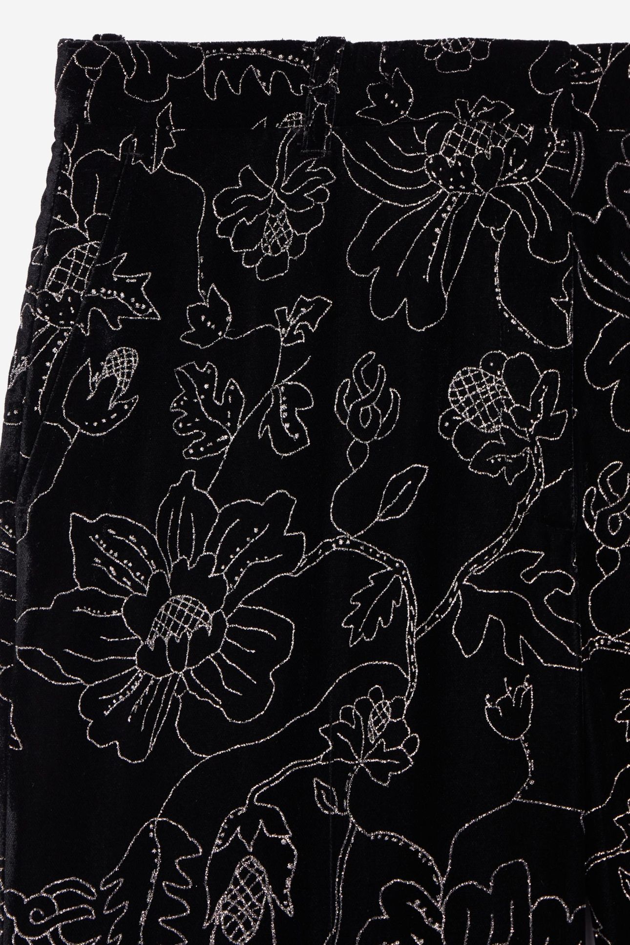 HIGH-WAIST VELVET SUIT TROUSERS WITH GLITTER BLACK 5
