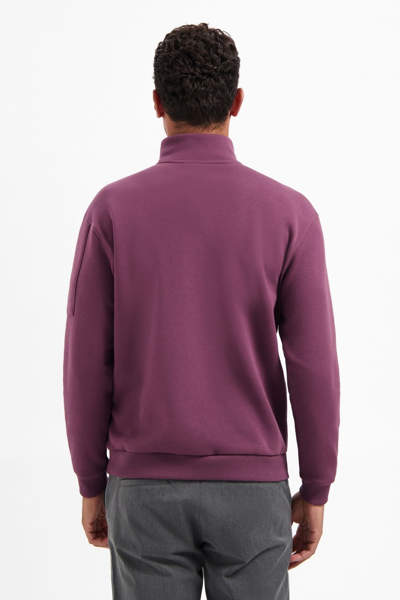 SWEATER HALF ZIP BRUSHED DARK WINE 2