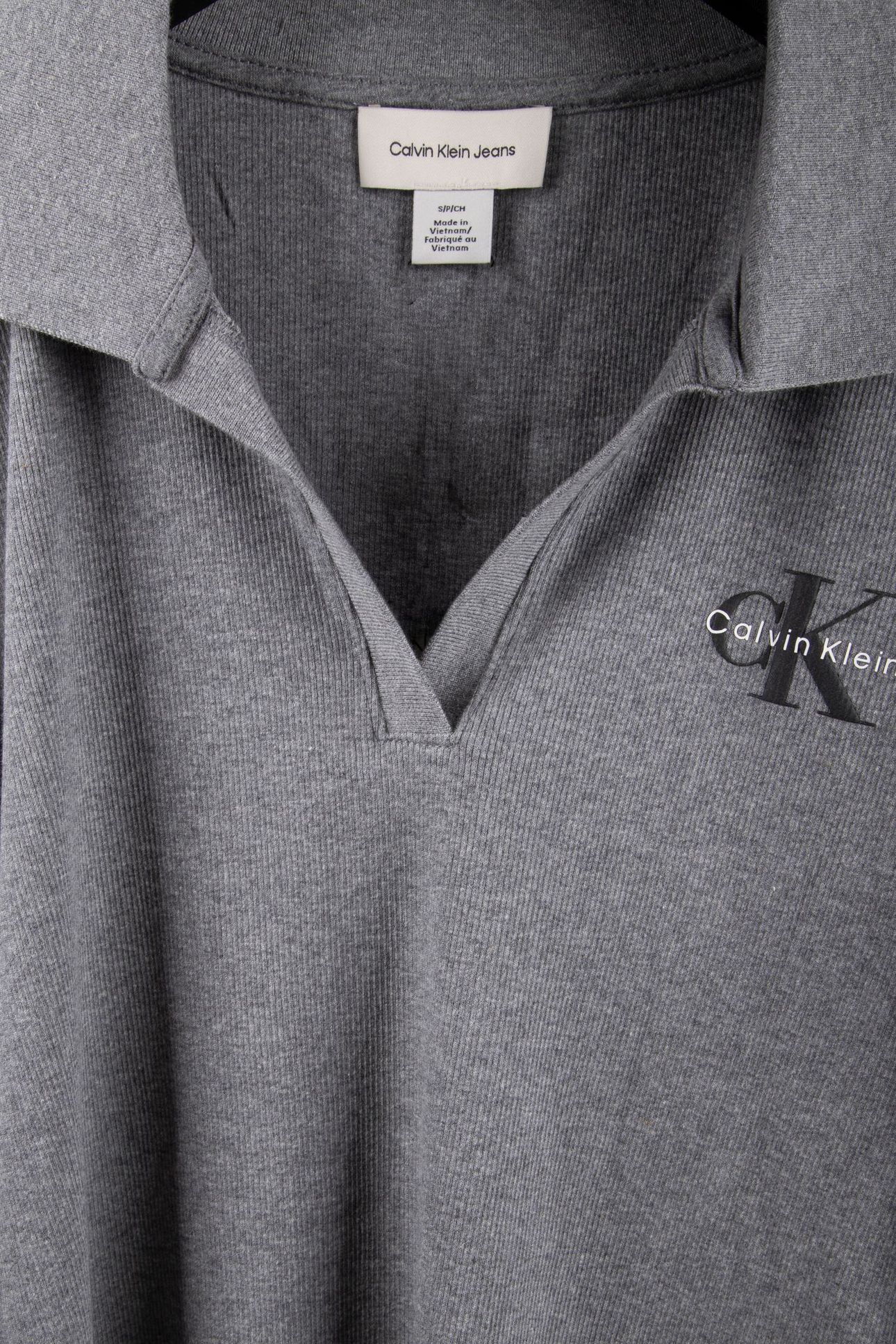 LS MONOLOGO RIB POLO DRESS MEDIUM GREY HEATHER 4