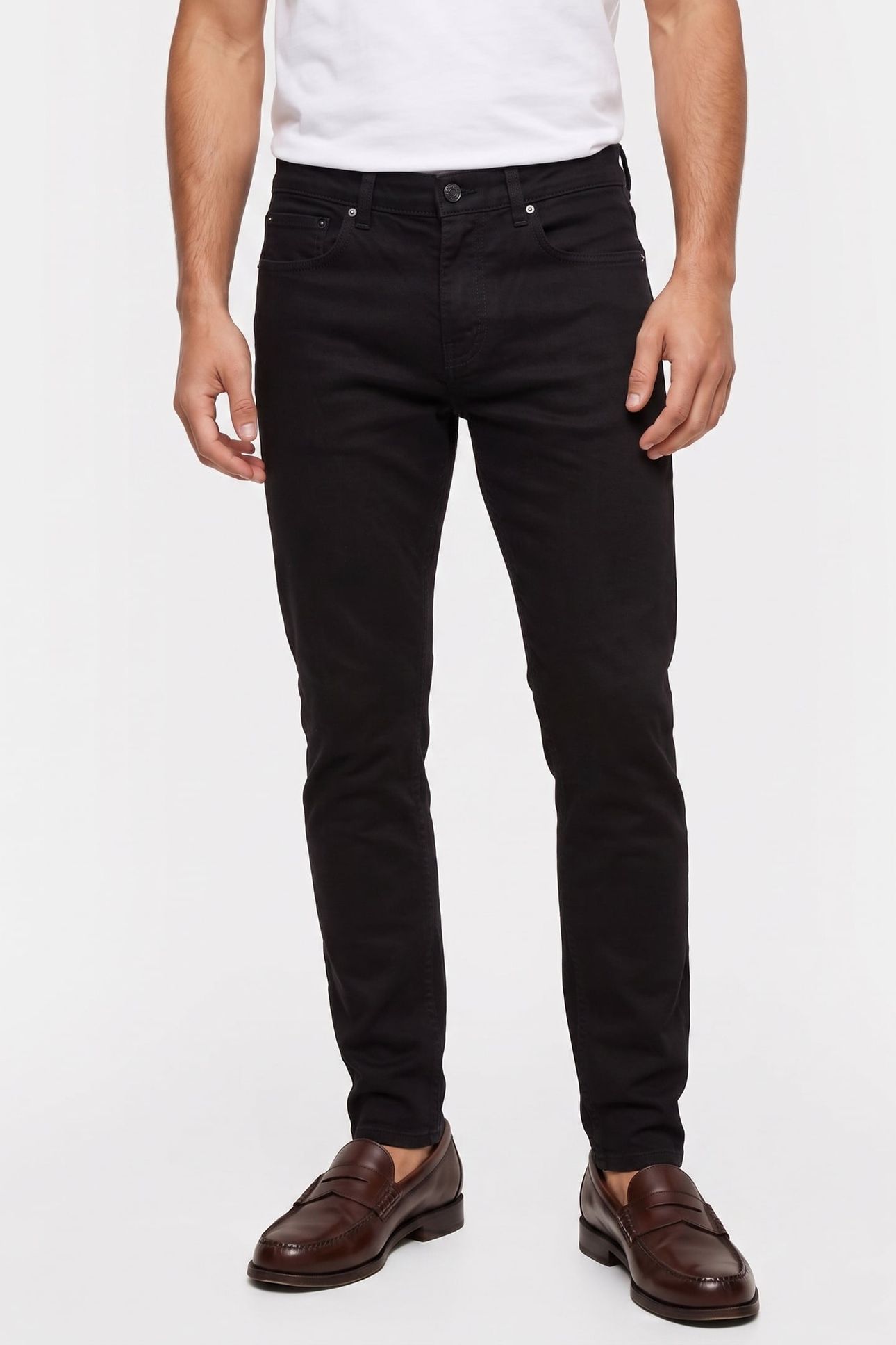 SLIM BLACK DENIM JEANS BLACK BRUT 1