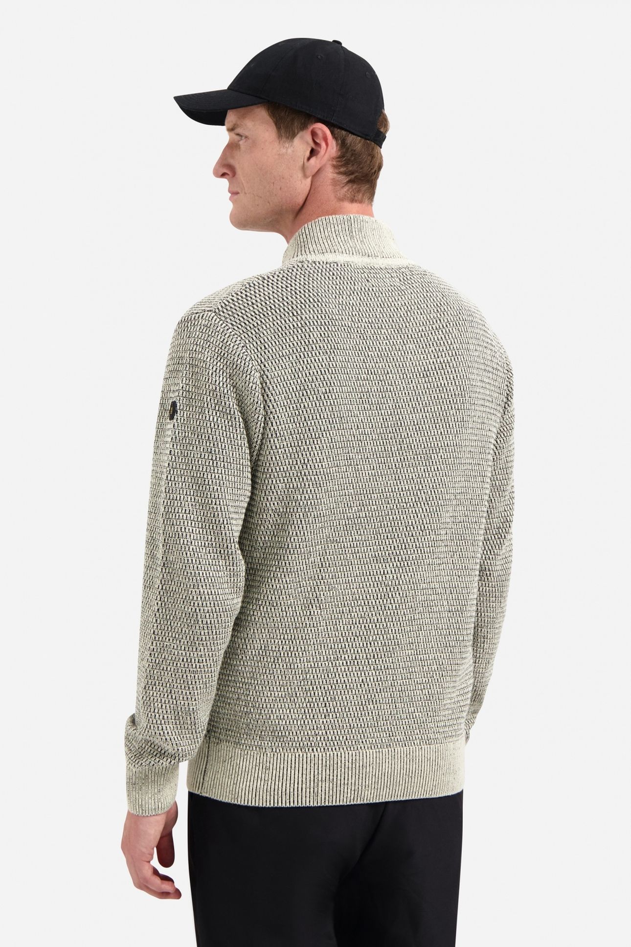 PULLOVER HALF ZIPPER 2 COLOURED MELANGE STONE 4