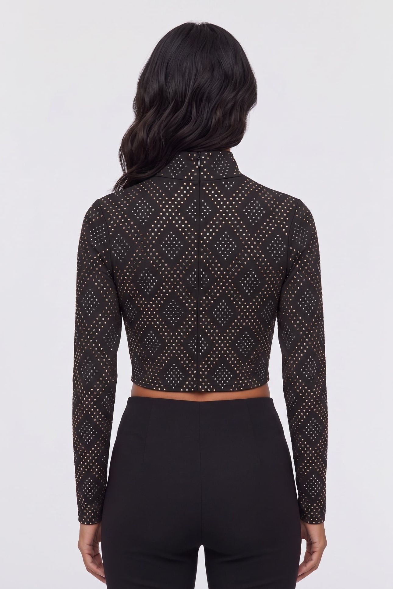 T-SHIRT ML DIAMOND DOTS BLACK 2