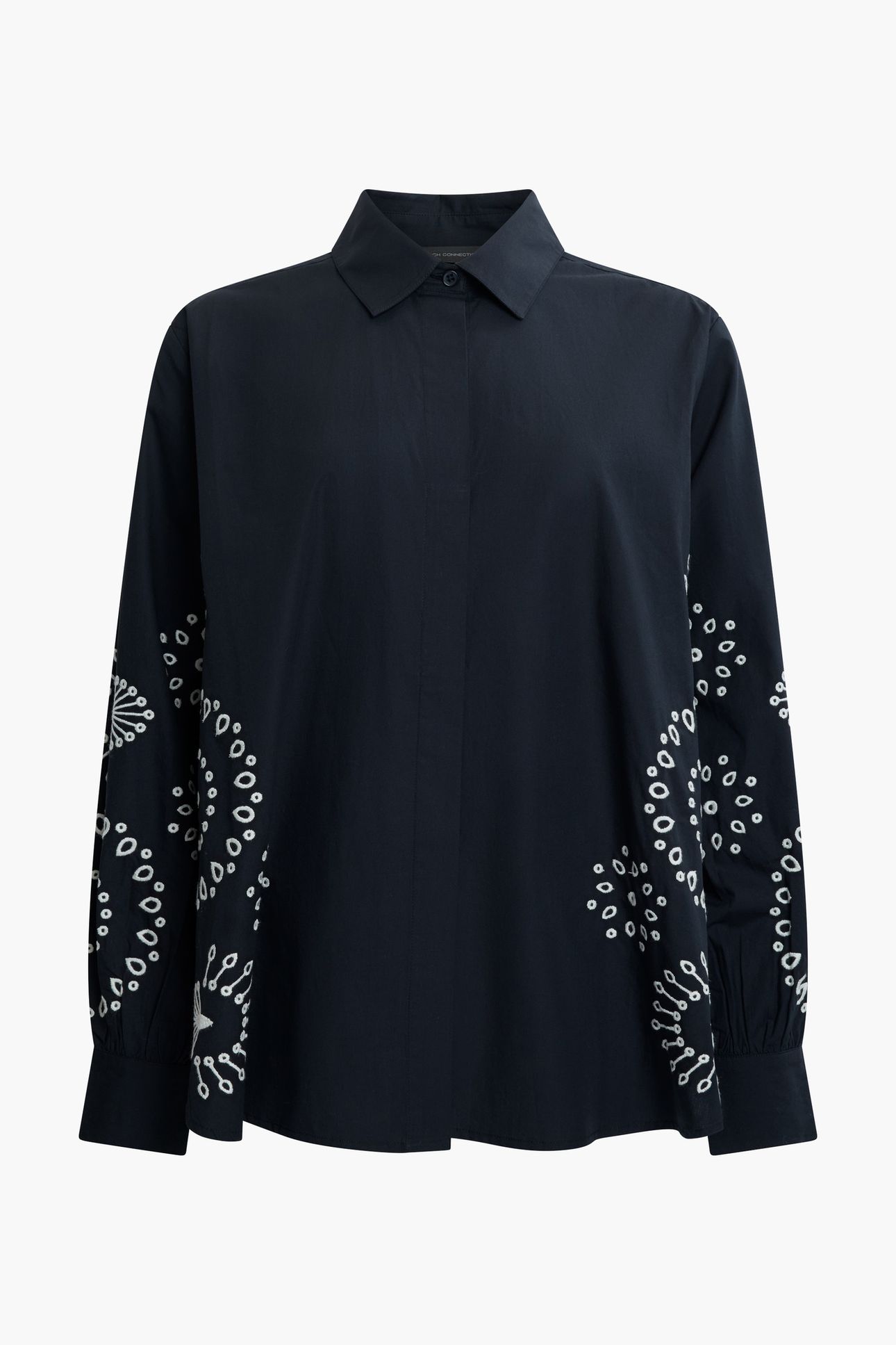 CAMBRIA COTTON EMBROIDERED TOP BLACK/CREAM 2
