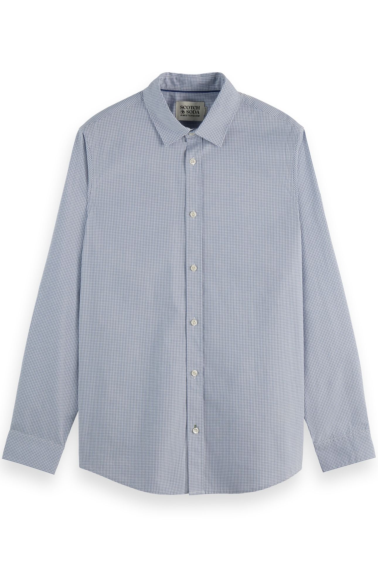 MICRO-CHECK POPLIN SHIRT FADED DENIM MICRO CHECK 4