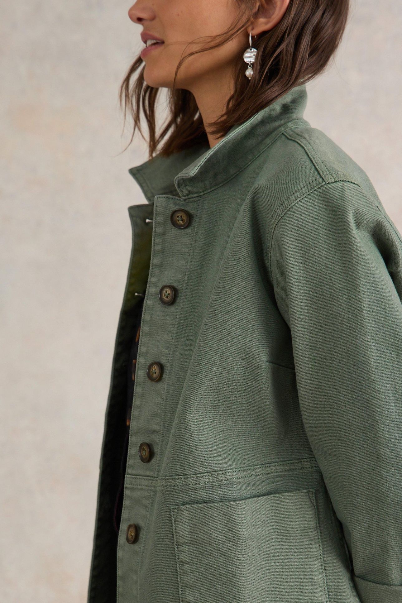 CARRIE DENIM JACKET MID GREEN 6
