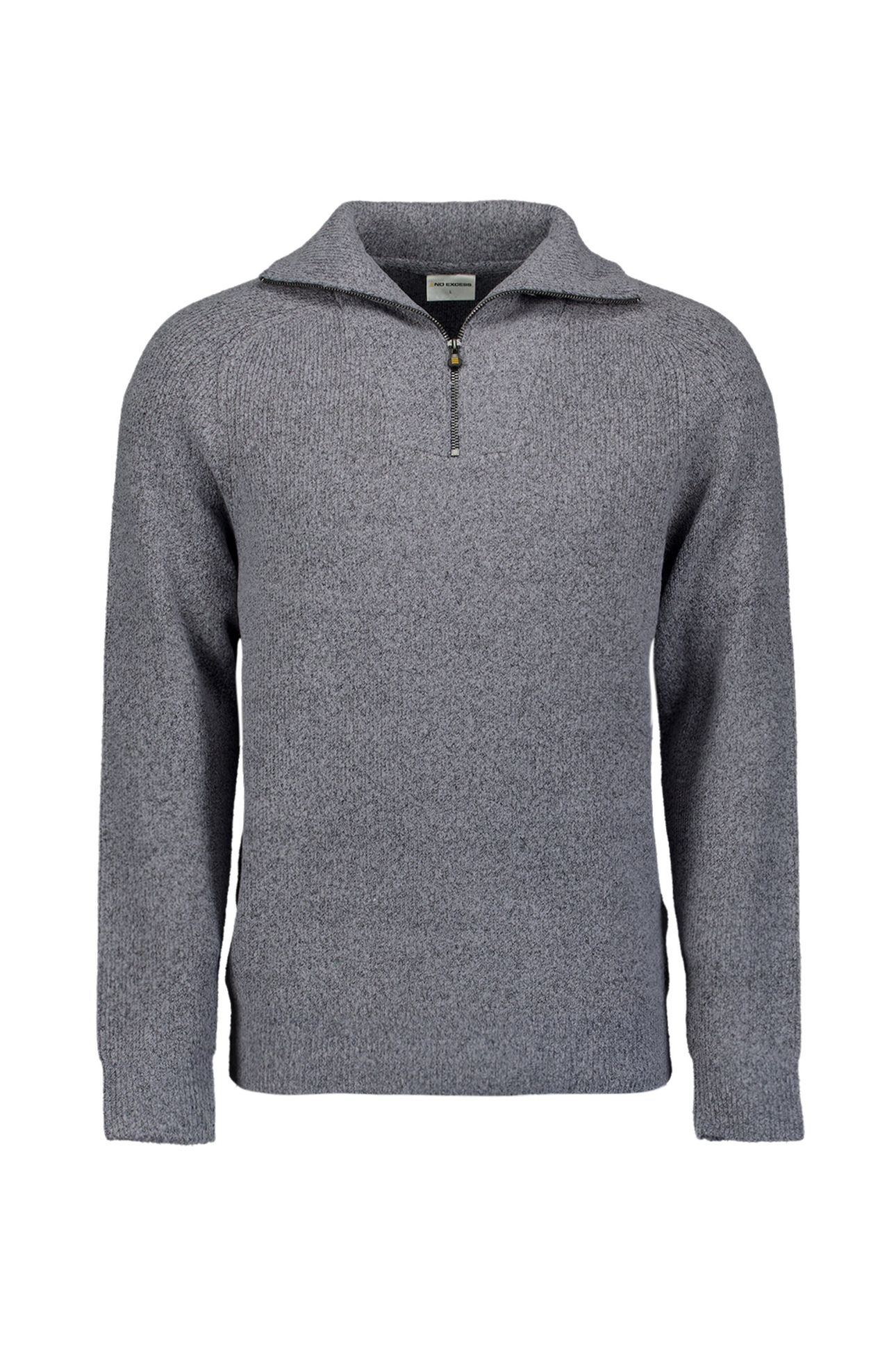 PULLOVER WING COLLAR HALF ZIP SOFT WOOLBLEND WASHED BLUE 4