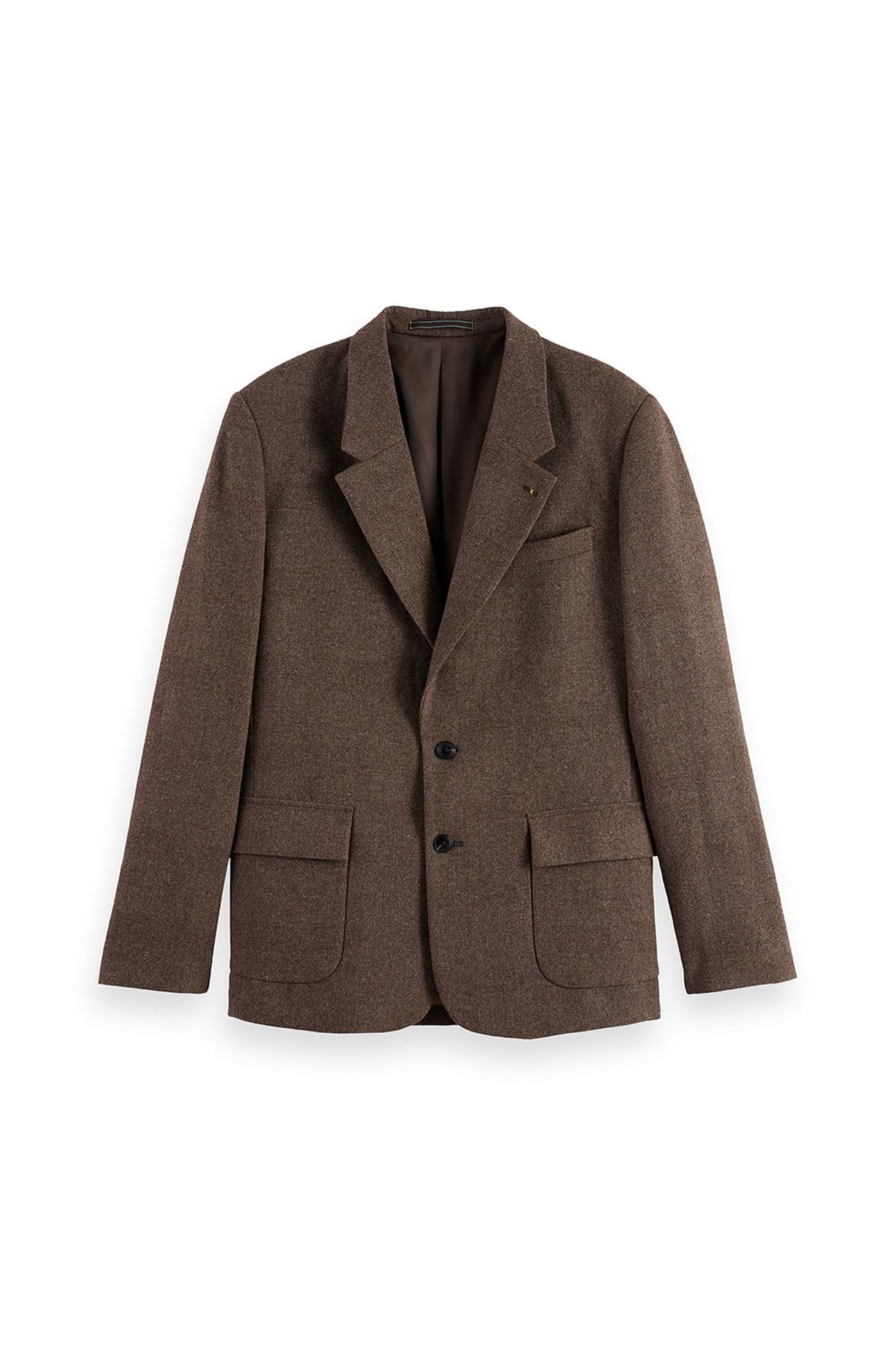 YARN-DYED WOOL BLEND RELAXED FIT BLAZER DEMITASSE PATCHWORK  3