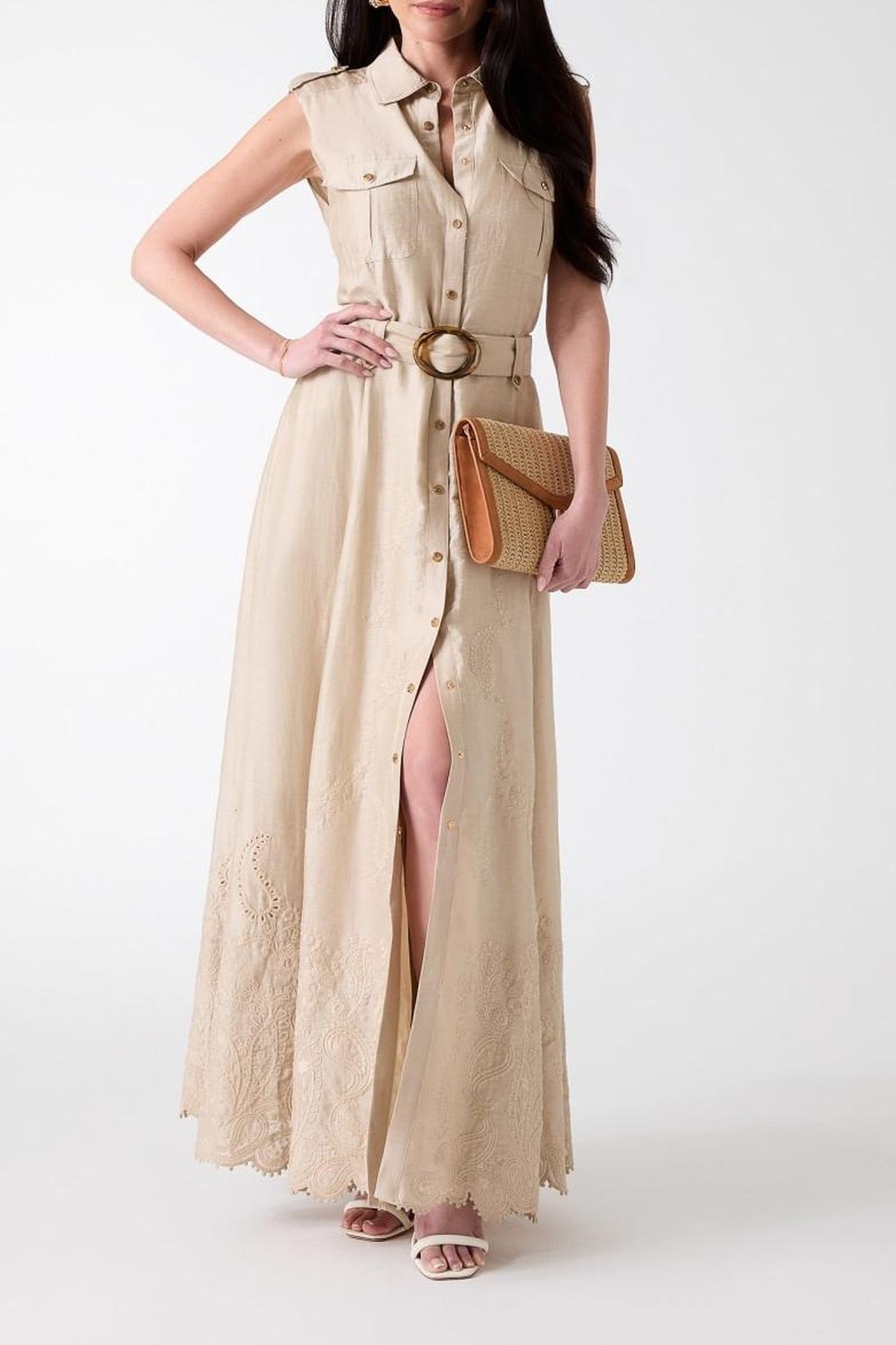 MINDY EMBROIDERED CH VELVET TAUPE MULTI 3