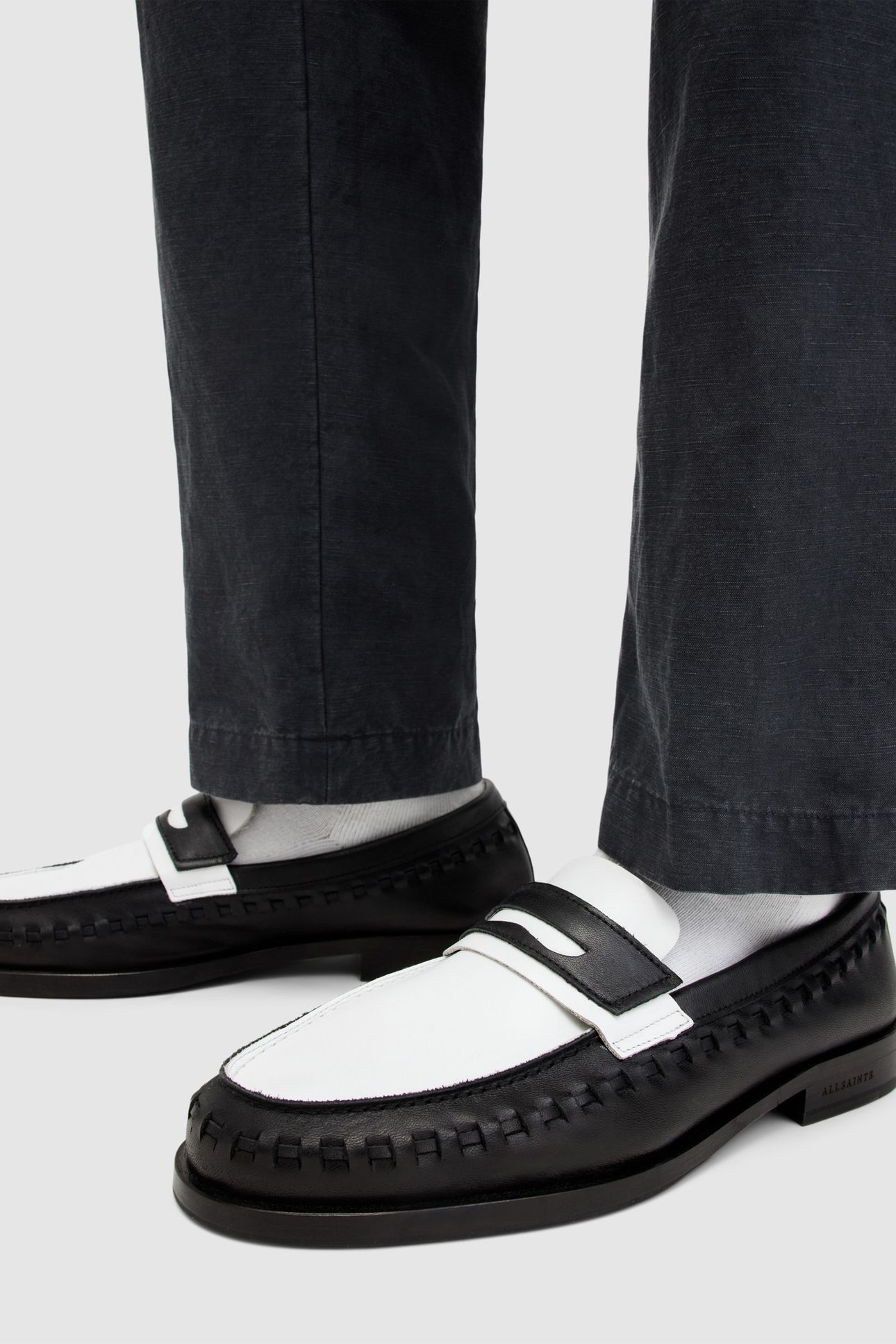 SAMMY LEATHER LOAFER BLACK/WHITE 1