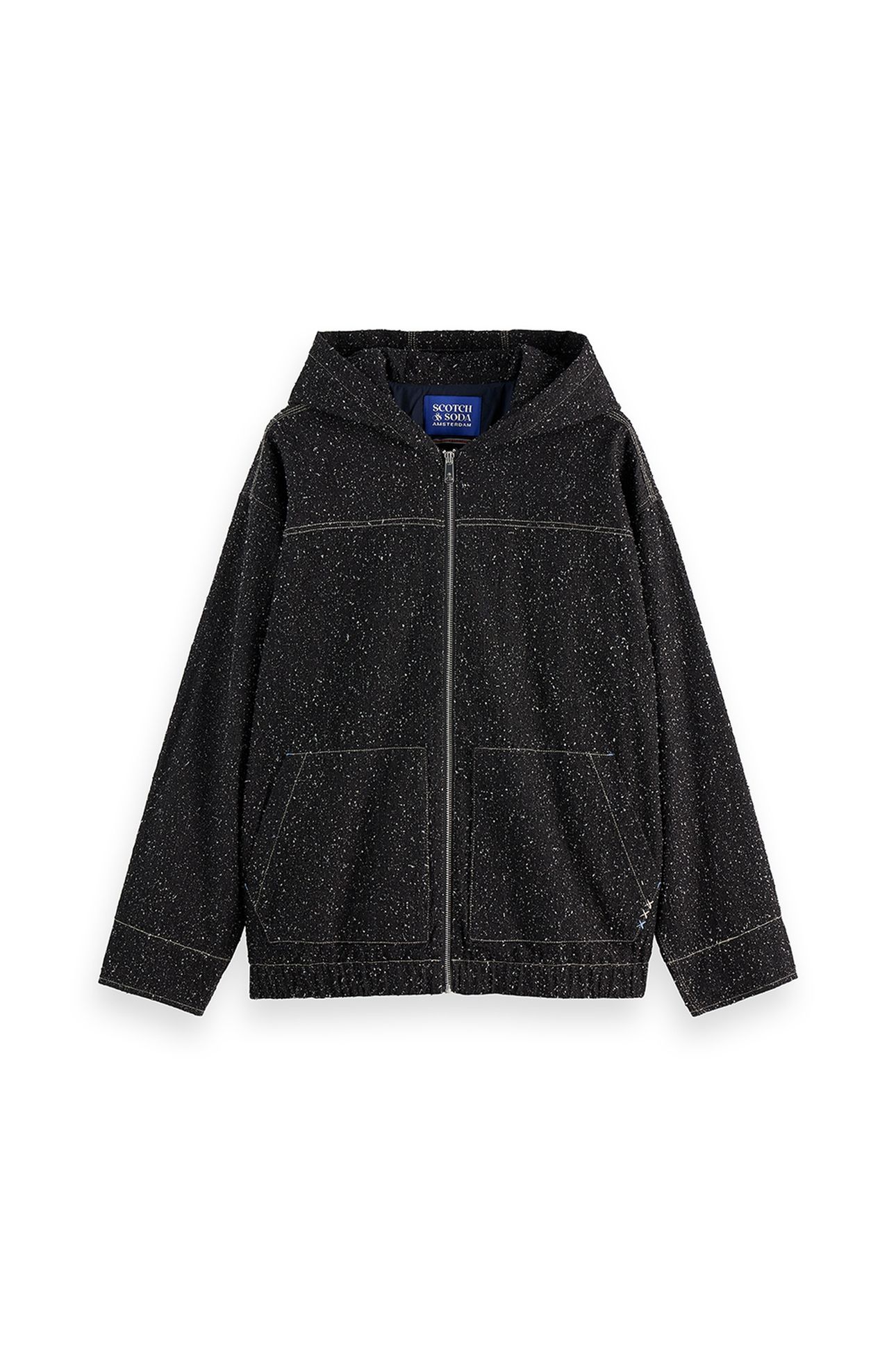HOODED DENIM JACKET — BLACK SNOW 4