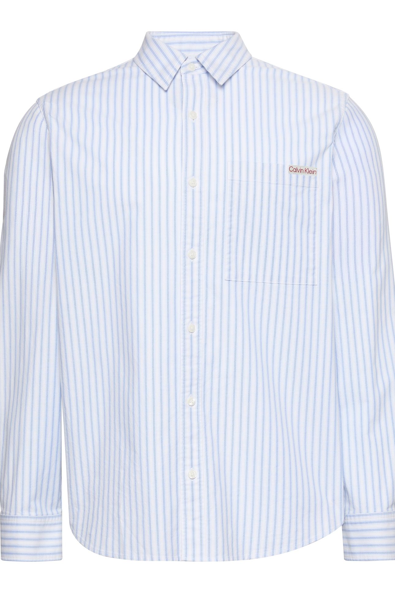LONG SLEEVE YARN-DYED STRIPE OXFORD BLUE DESCENT 4