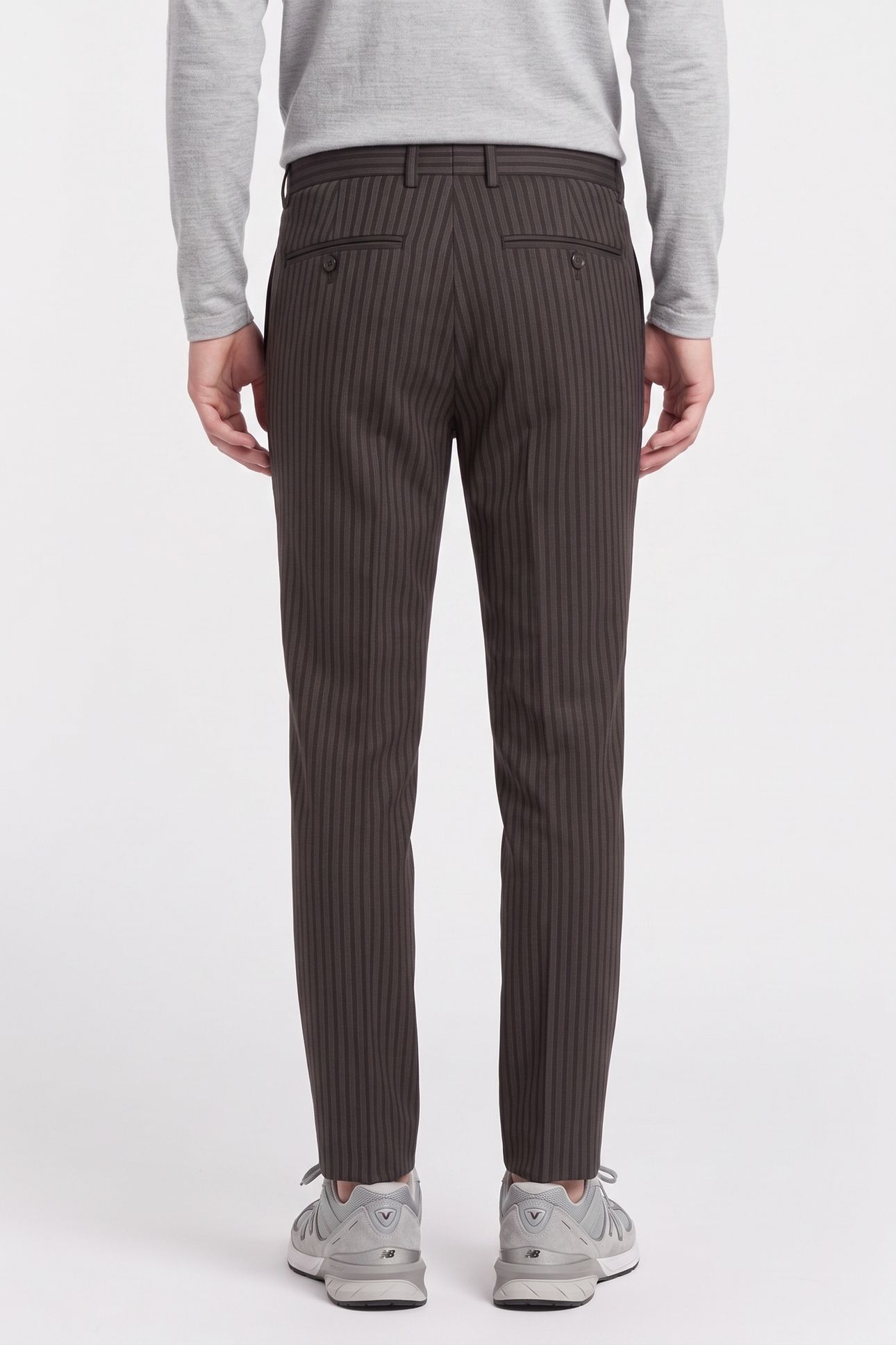 SUIT TROUSERS WITH PIPPING BLACK GREY 2