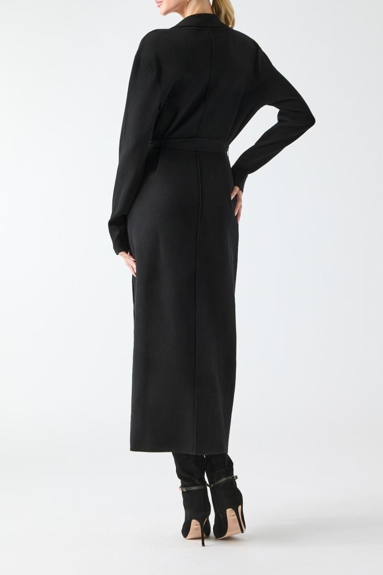 AABISH LONG CARDI SW JET BLACK A996 3