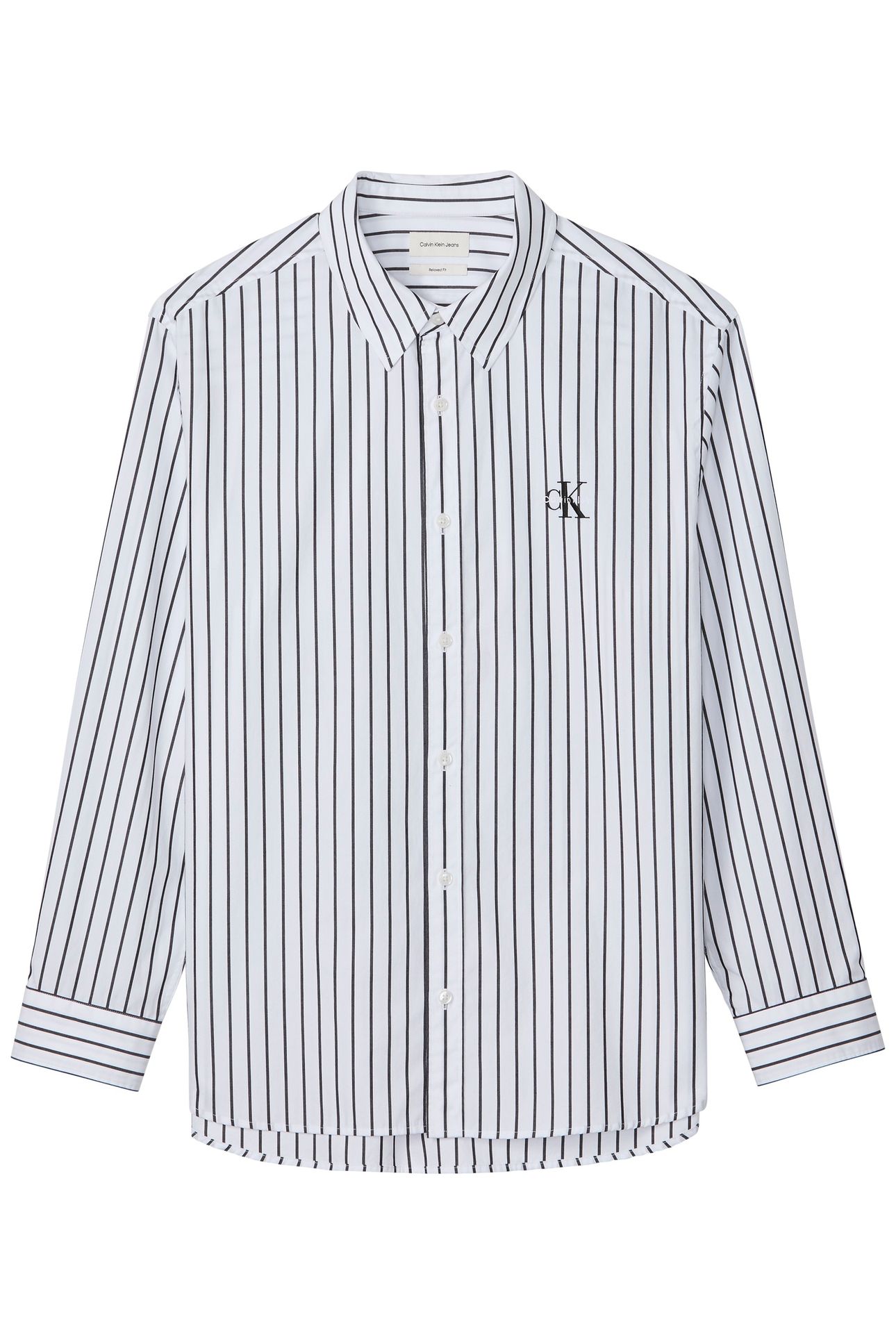LONG SLEEVE YARN-DYED STRIPE WASHED BRILLIANT WHITE 5