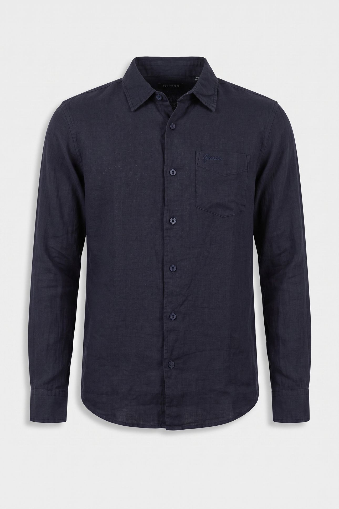 GUESS ECO LS NAPA LINEN SHIRT SMART BLUE MULTI 5