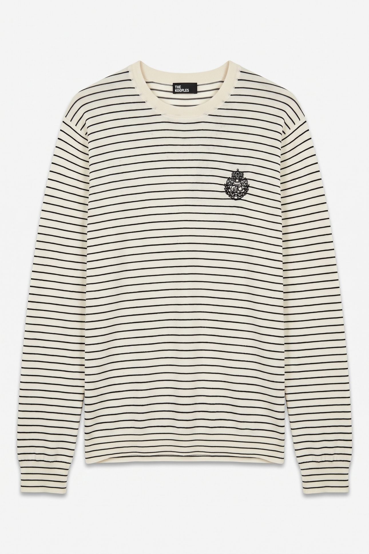 PULL COL ROND A RAYURES DETAIL BRODERIE WHITE / BLUE 5