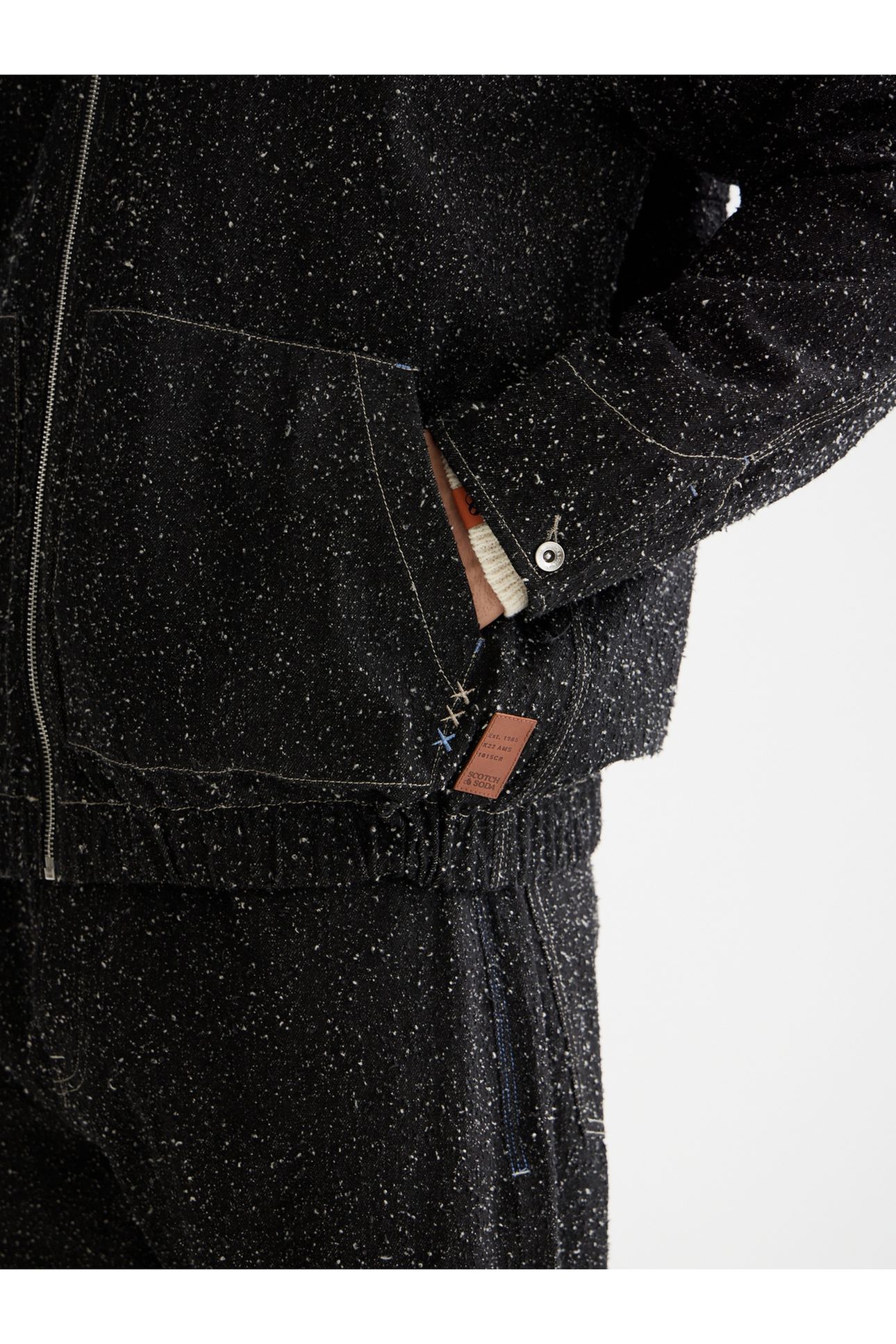 HOODED DENIM JACKET — BLACK SNOW 7