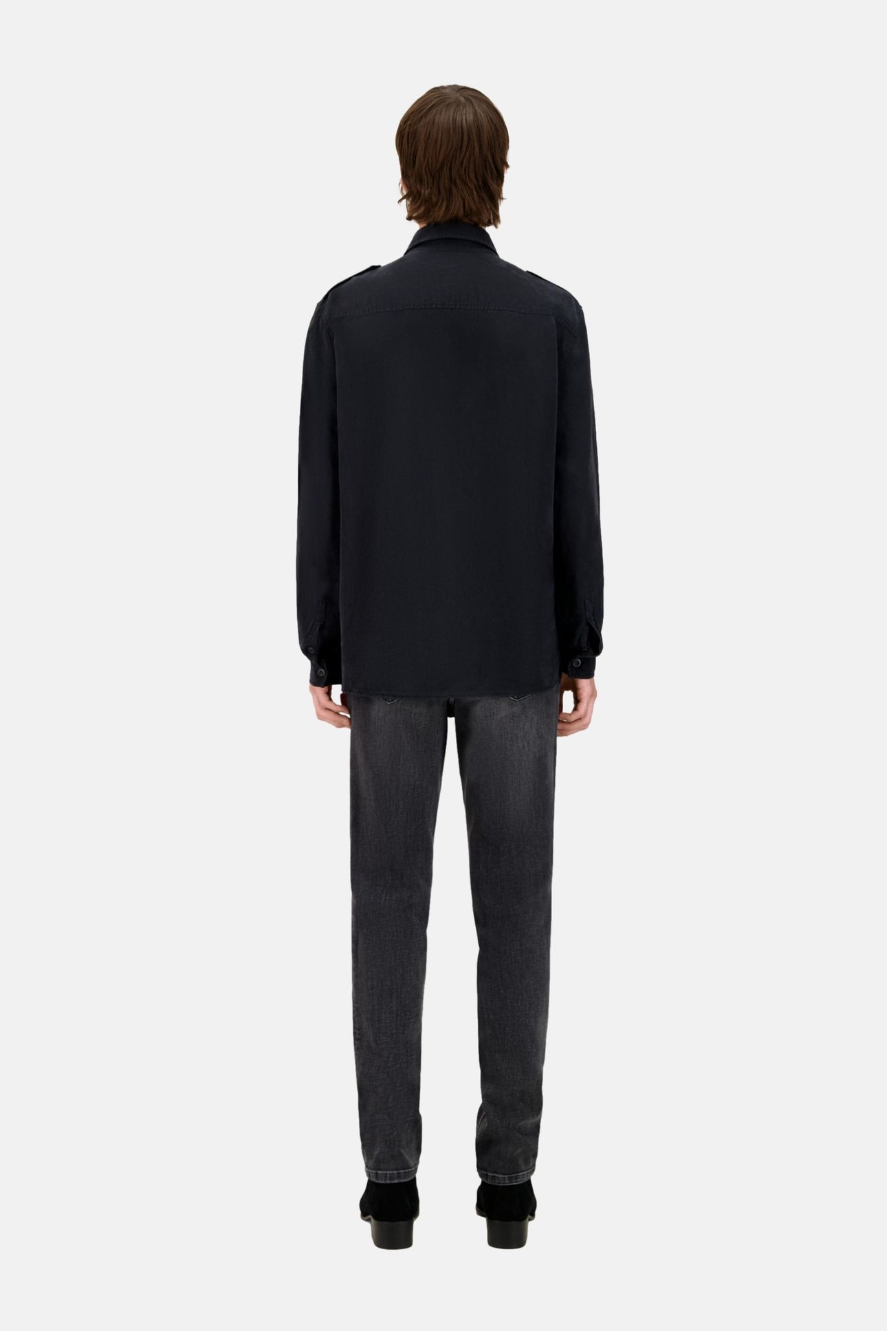 MILITARY SHIRT WITH PATCH POCKETS BLACK 4