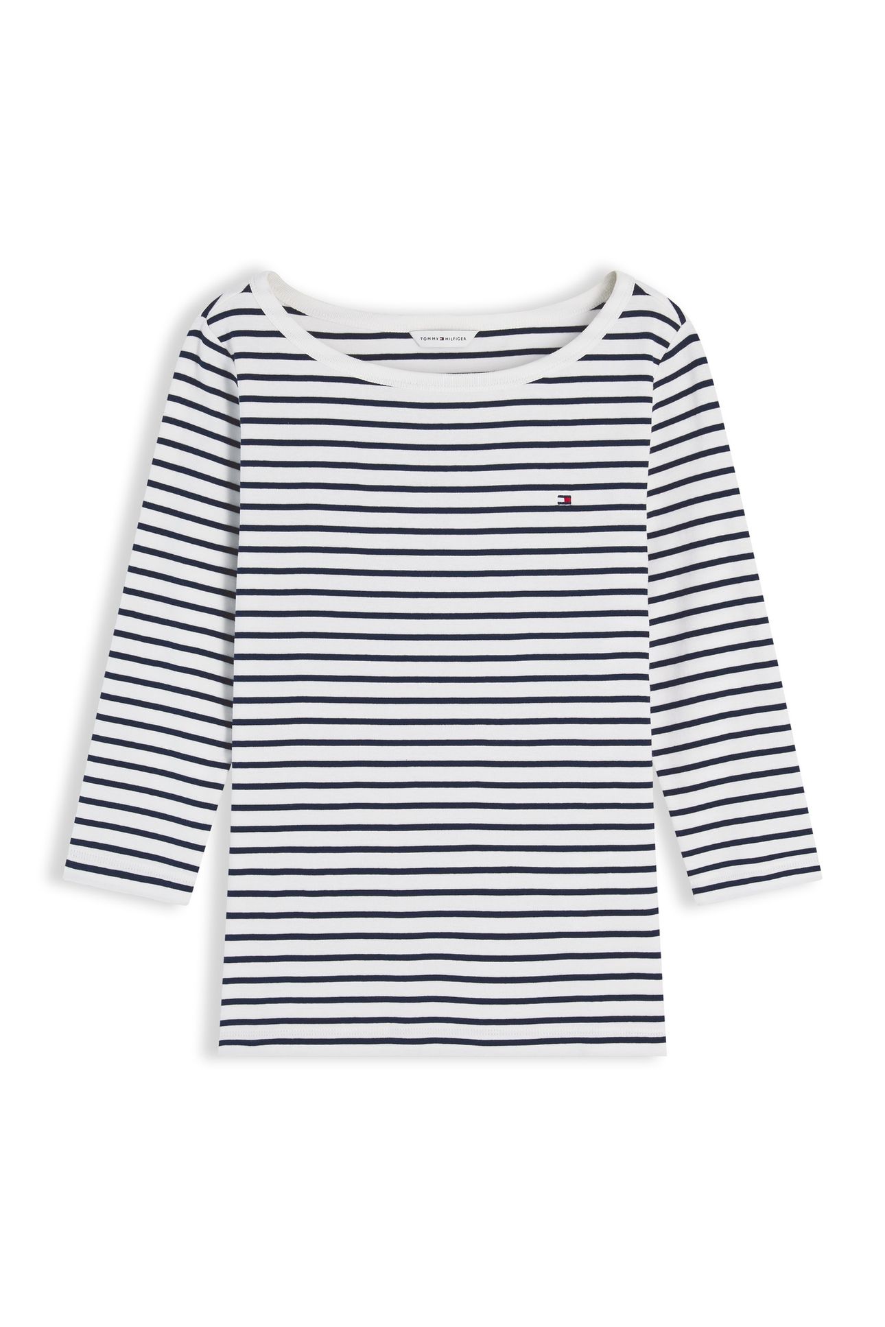 CODY BOAT-NECK 3/4 SLEEVE BRETON STRIPE ECRU/DARK NIGHT NAVY 4