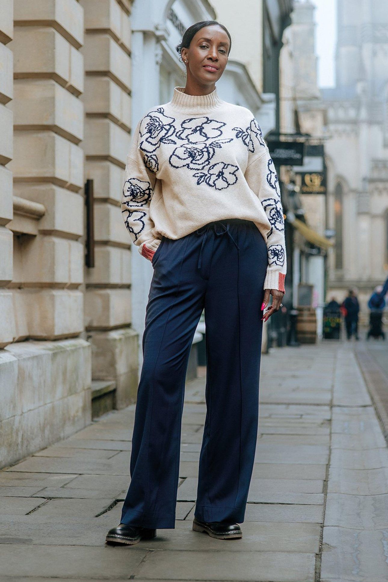 FREDA WIDE LEG TROUSER DARK NAVY 8