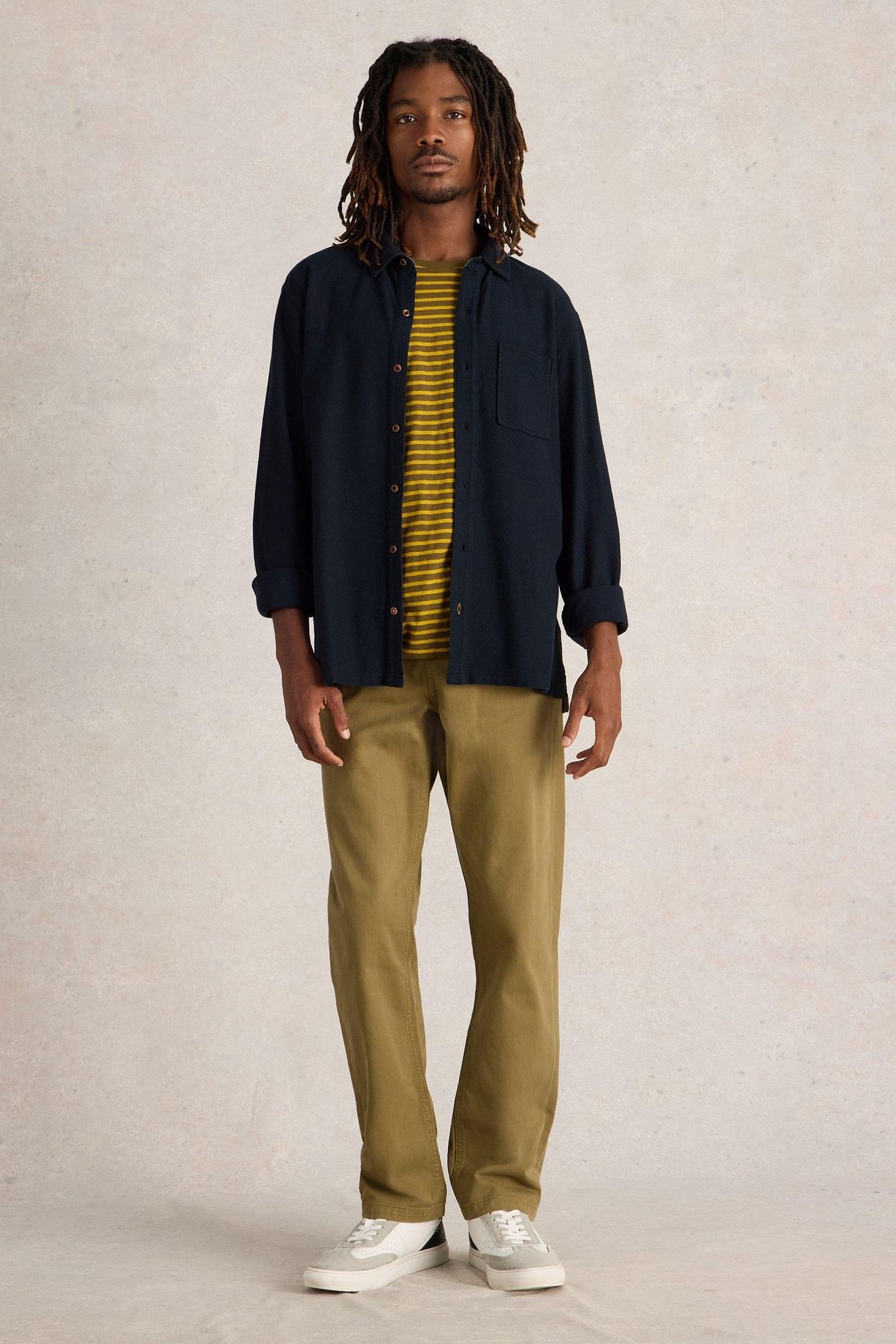 TEXTURED JERSEY SHIRT DARK NAVY 1