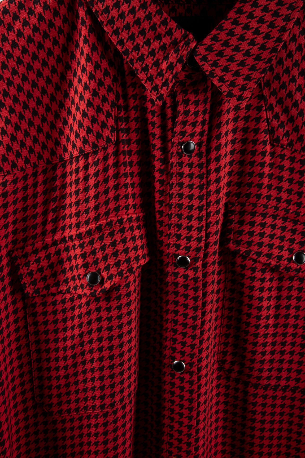 LONG-SLEEVED SHIRT W CLASSIC COLLAR BLACK - RED 5