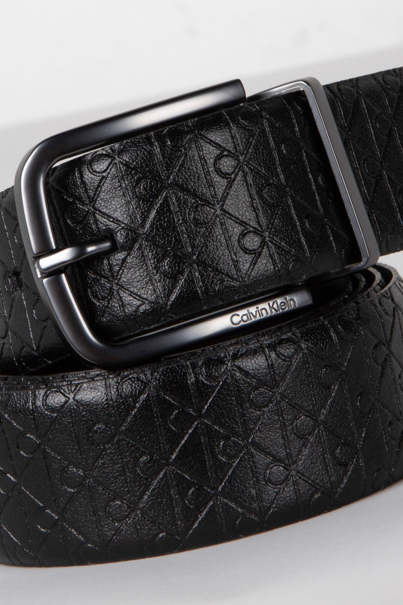 ROUND BUCKLE SMOOTH BELT BLACK/BLACK/MATTE GUNMETAL 4
