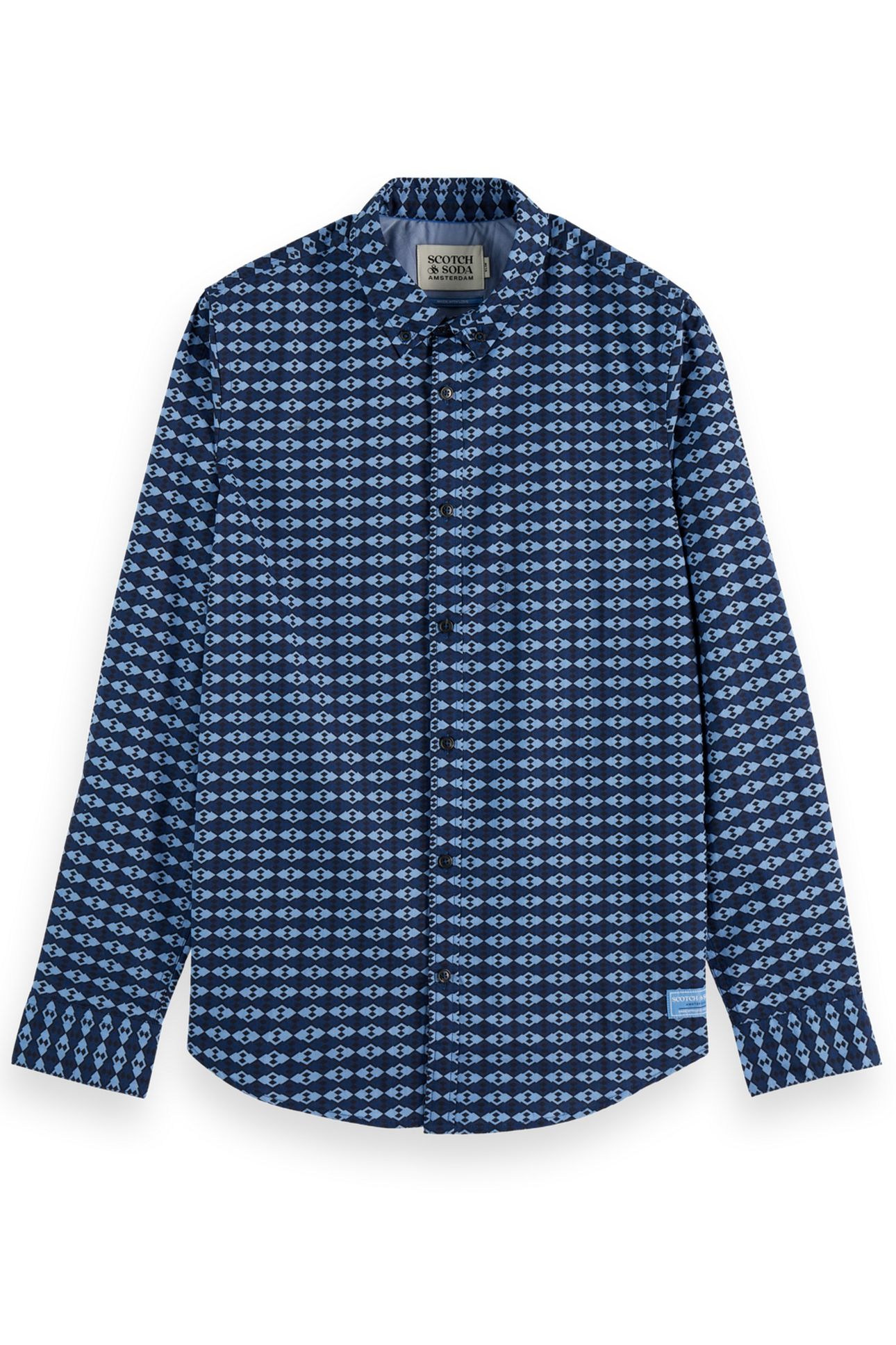 MICRO AOP SLIM-FIT SHIRT DIAMOND MICRO FADED DENIM AOP 4