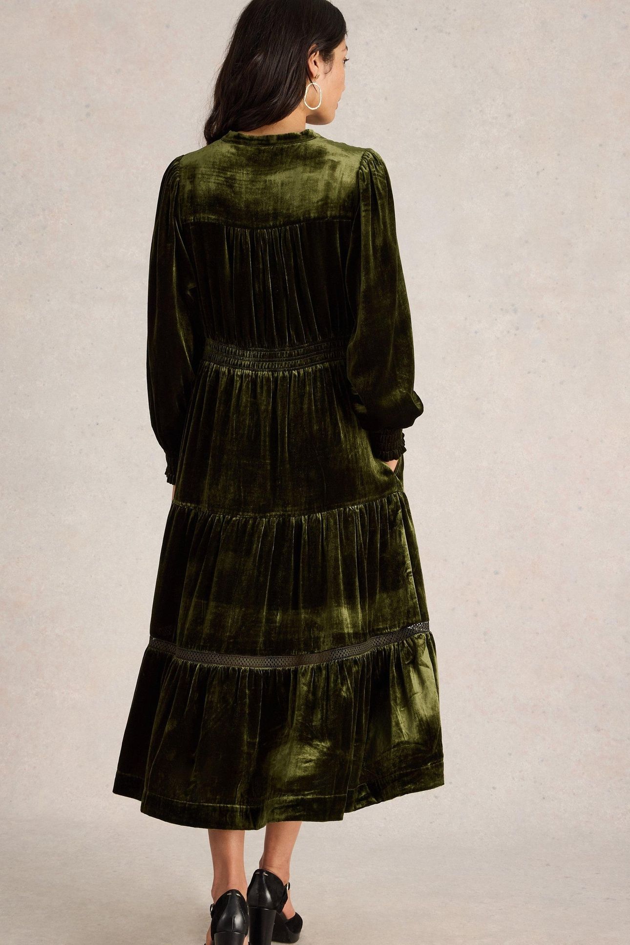 HARLEY VELVET DRESS KHAKI GREEN 2