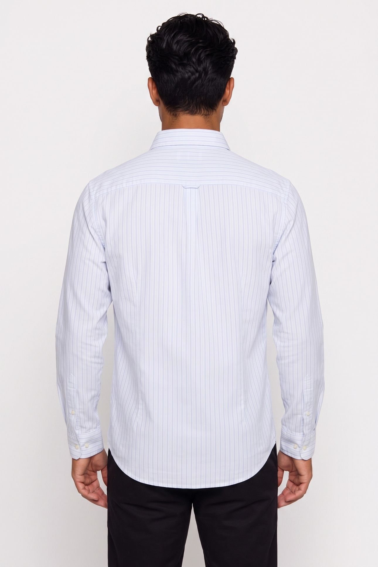 LONG SLEEVE YARN-DYED STRIPE OXFORD BALLAD BLUE 2