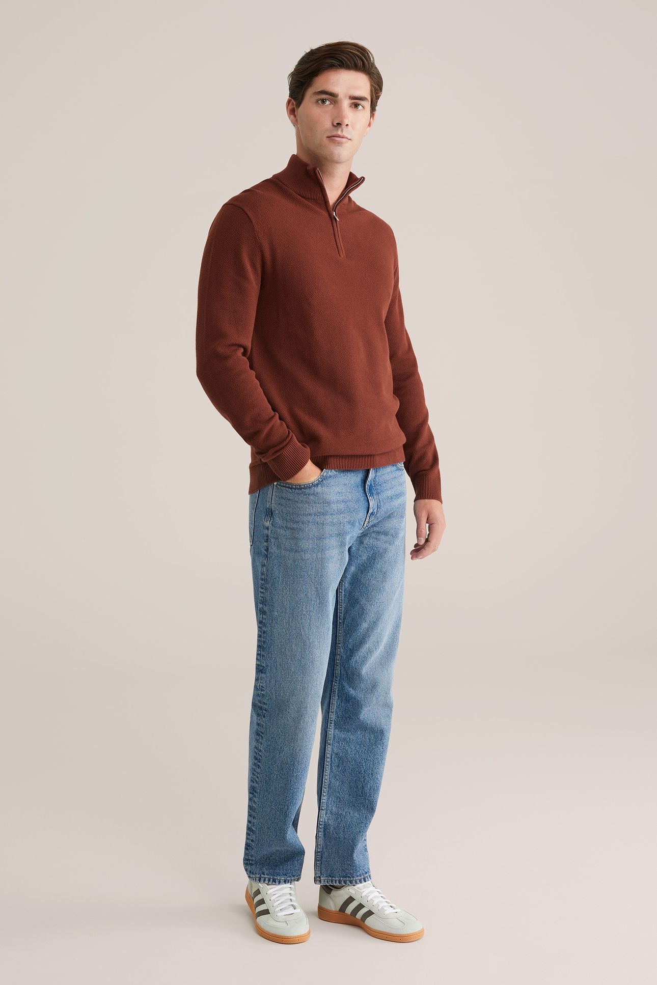 HALFWAY ZIPPER RUST BROWN 2