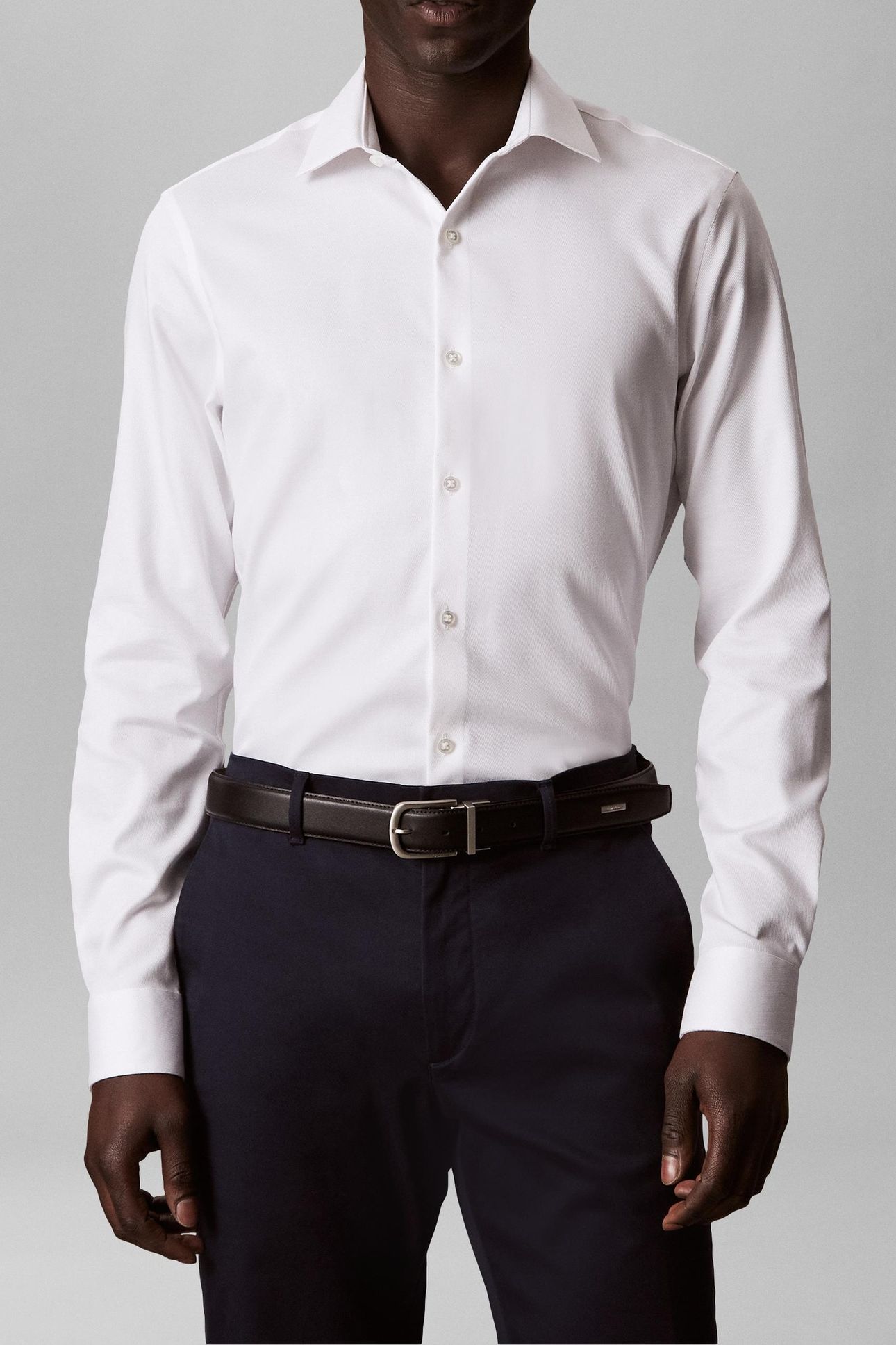 SLIM STRAIGHT COLLAR SHIRT WHITE 1