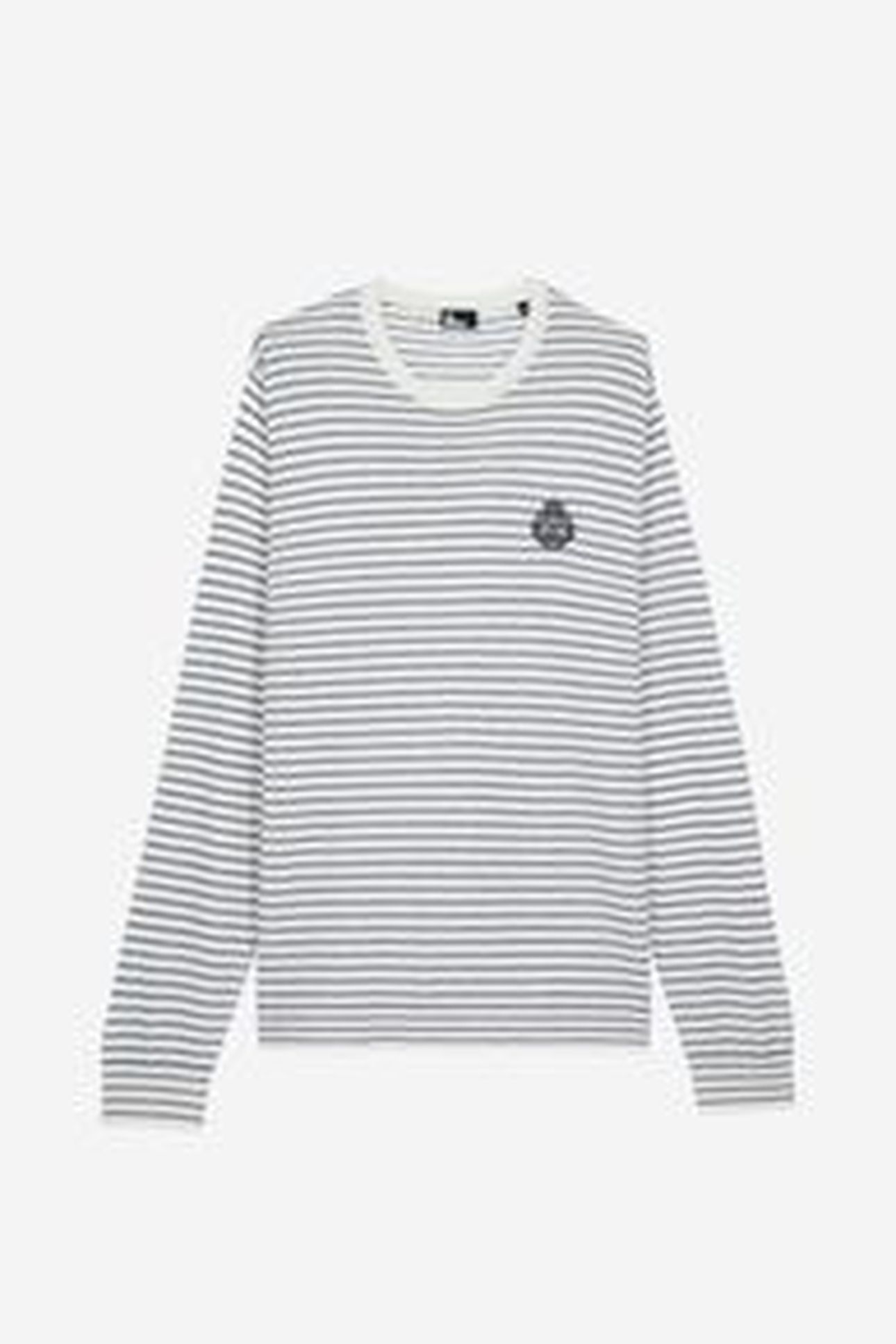 PULL COL ROND A RAYURES DETAIL BRODERIE WHITE / BLUE 8