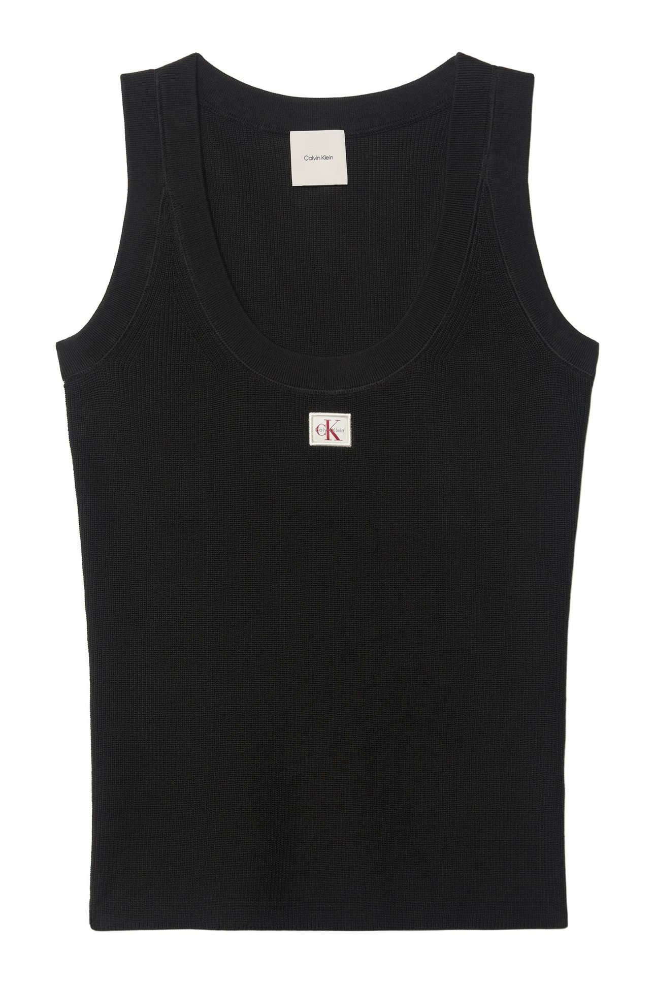 WOVEN LABEL TANK BLACK 4