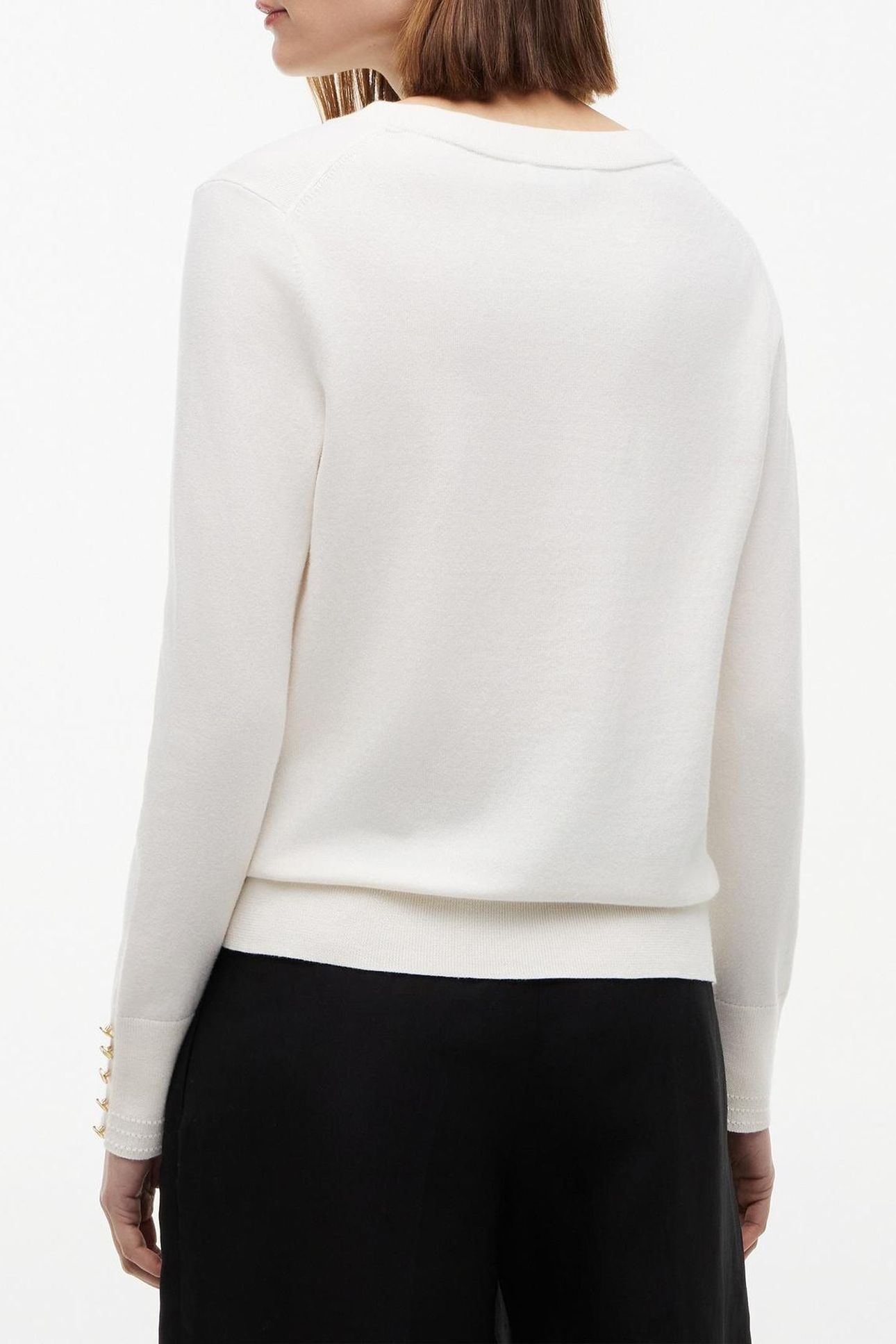 COTTON JERSEY FINE V-NECK IVORY PETAL 3