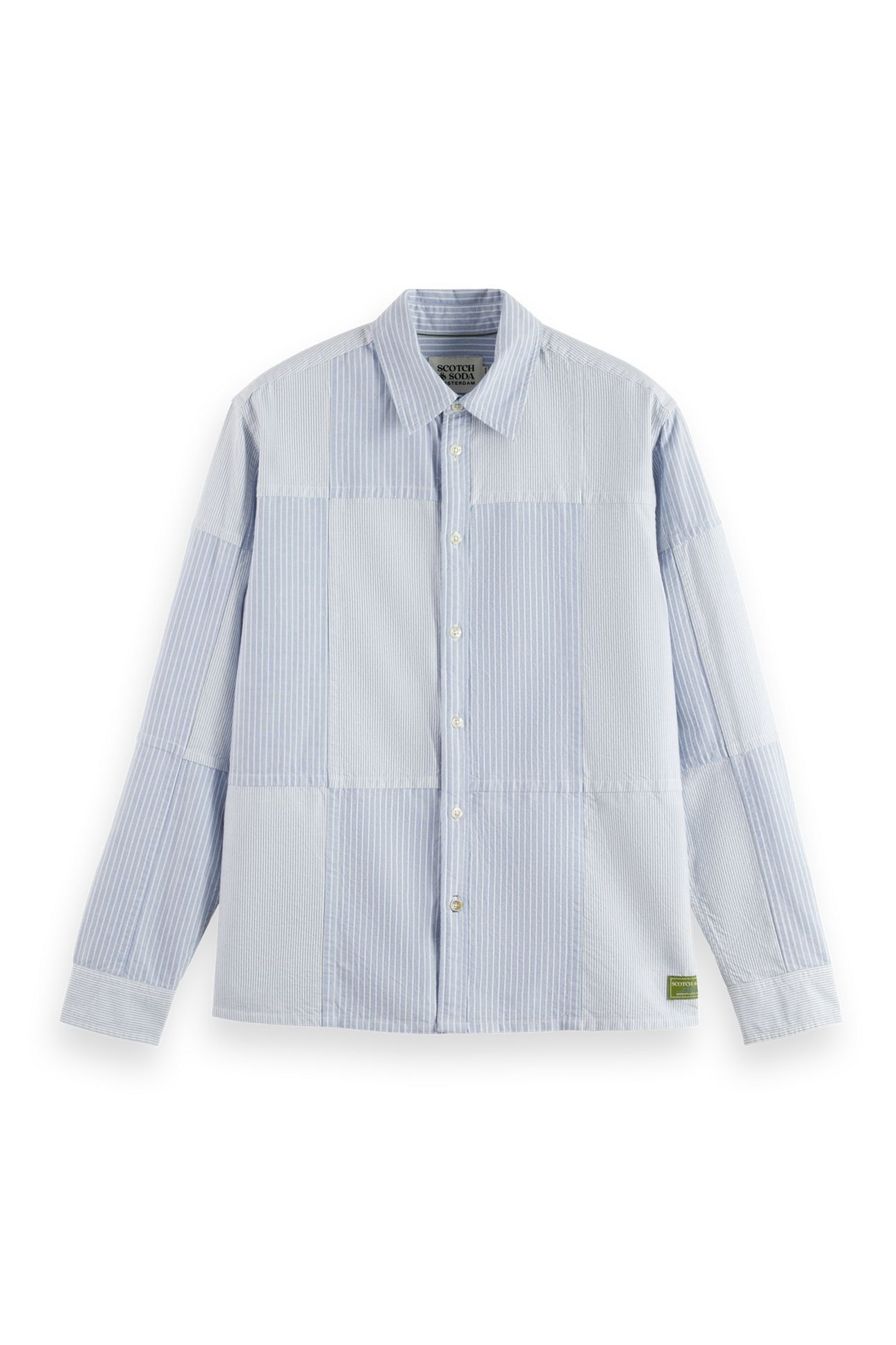 PATCHWORK RELAXED-FIT OXFORD SHIRT BLUE / BLUE STRIPE 3