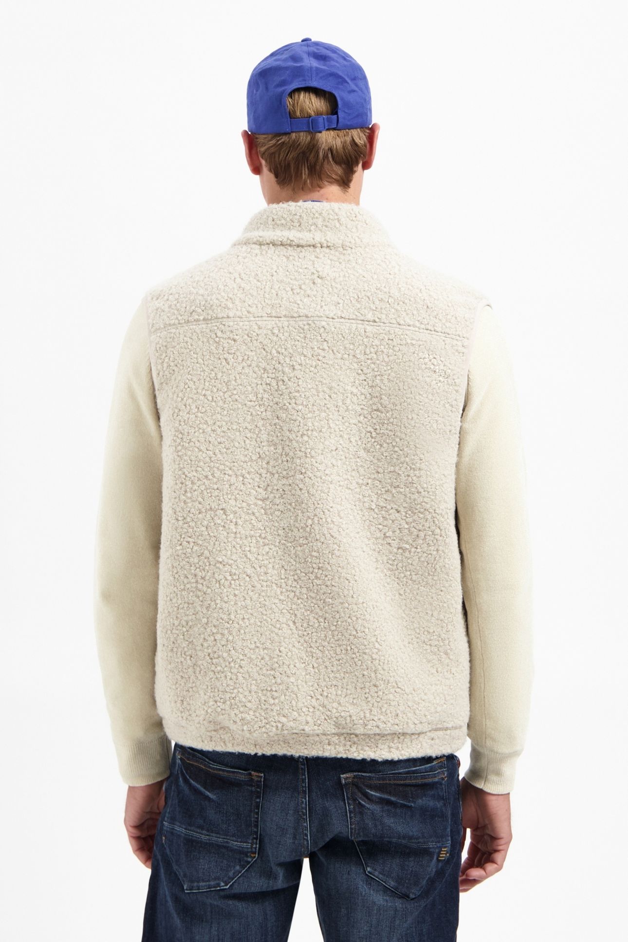 SWEATER VEST FULL ZIP TEDDY SLEEVE LESS SAND 3