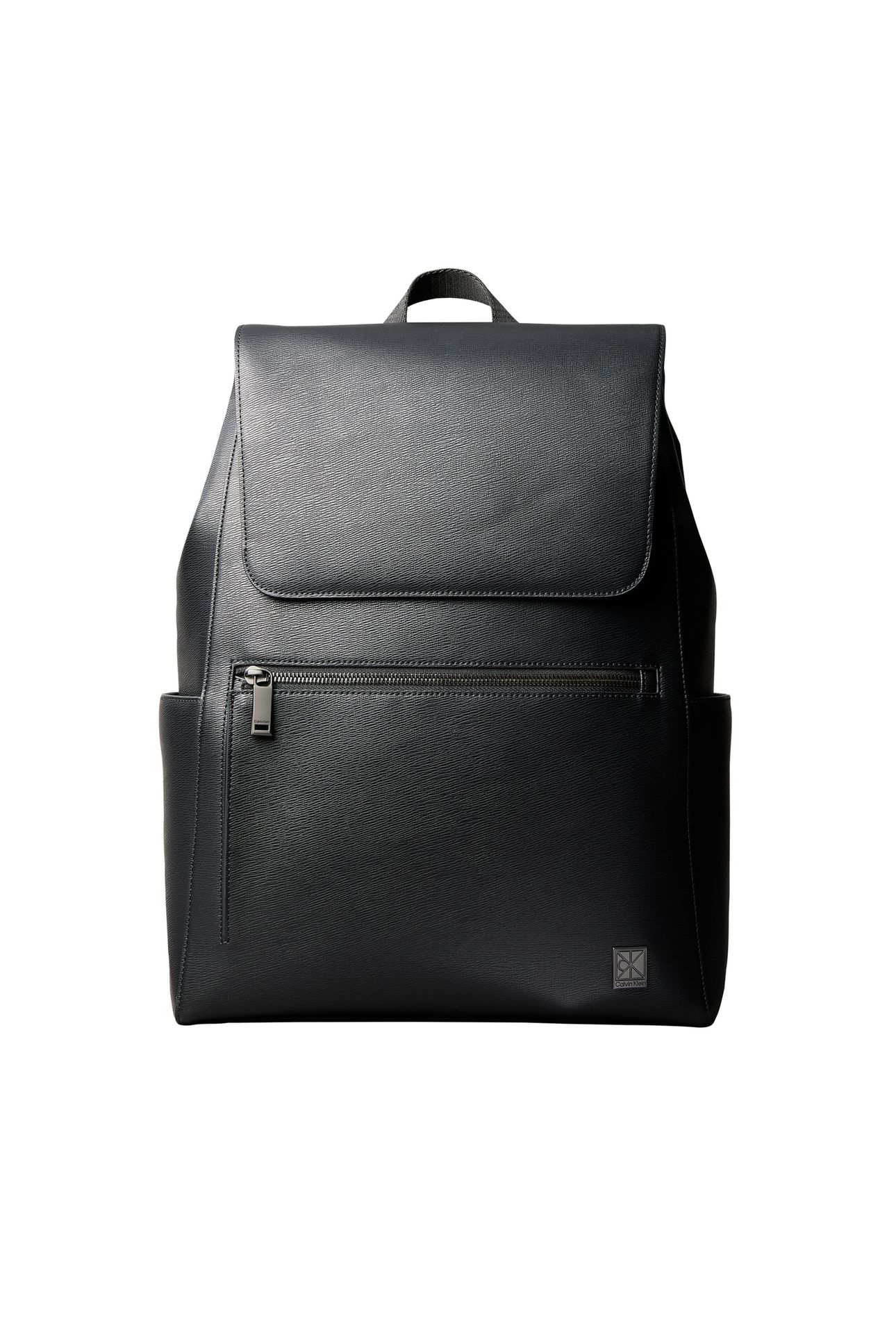 EMBLEM HARDWARE FLAP BACKPACK BLACK 1