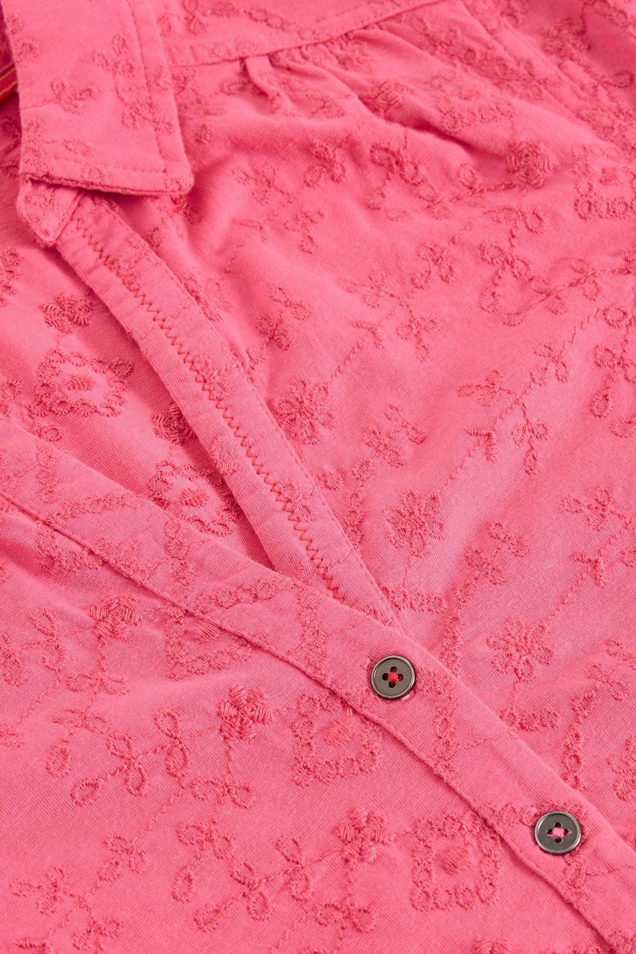ANNIE SS BRODERIE SHIRT BRIGHT PINK 6