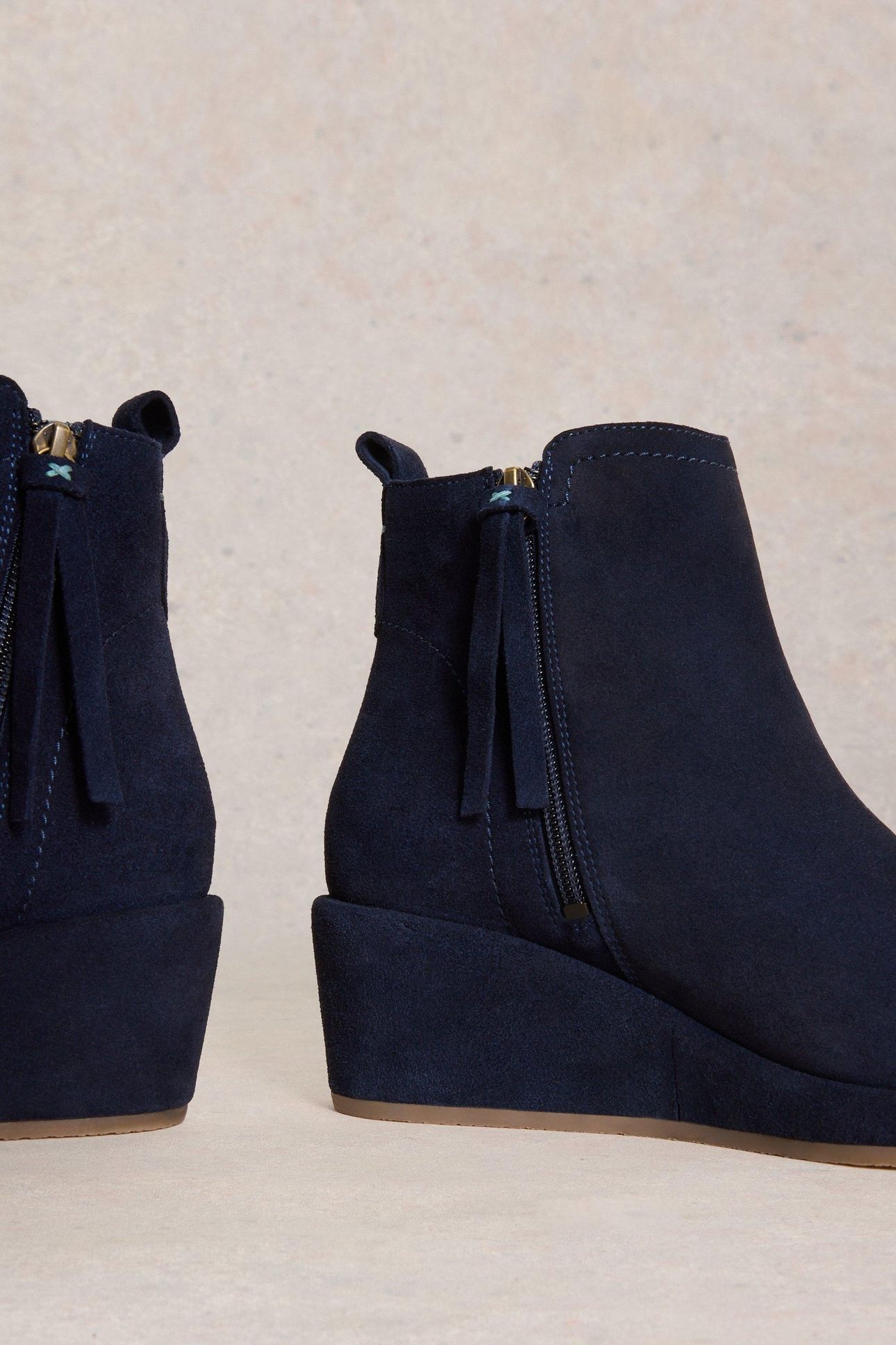 LUNA SUEDE WEDGE ANKLE BOOT DARK NAVY 4