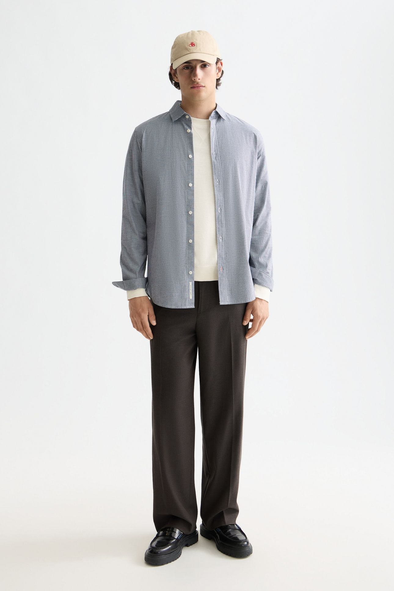 MICRO-CHECK POPLIN SHIRT PEACOAT MICRO CHECK 1