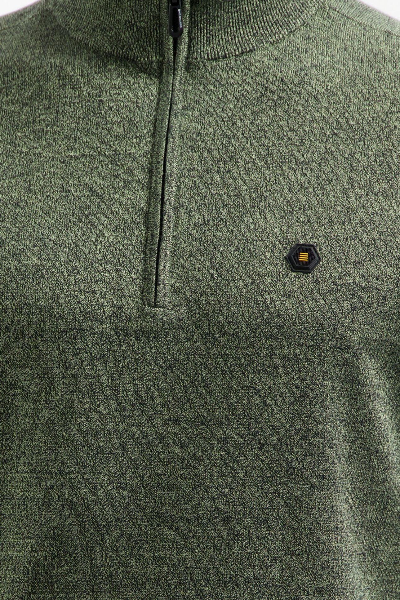 PULLOVER HALF ZIP 2 COLOURED MELANGE LIGHT MOSS 7