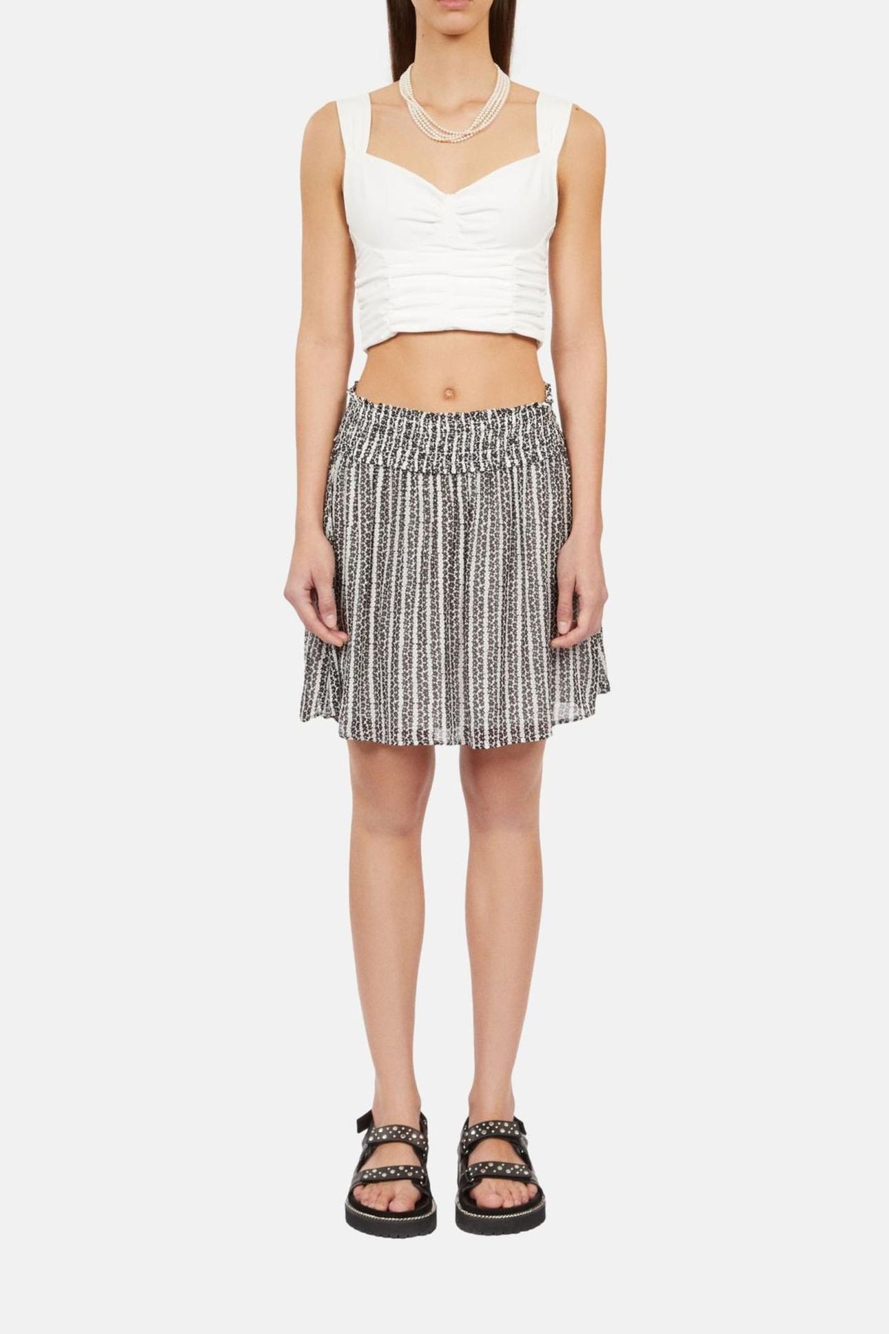 TOP WITH BALCONY AND ZIPPERED STRAP ECRU 1