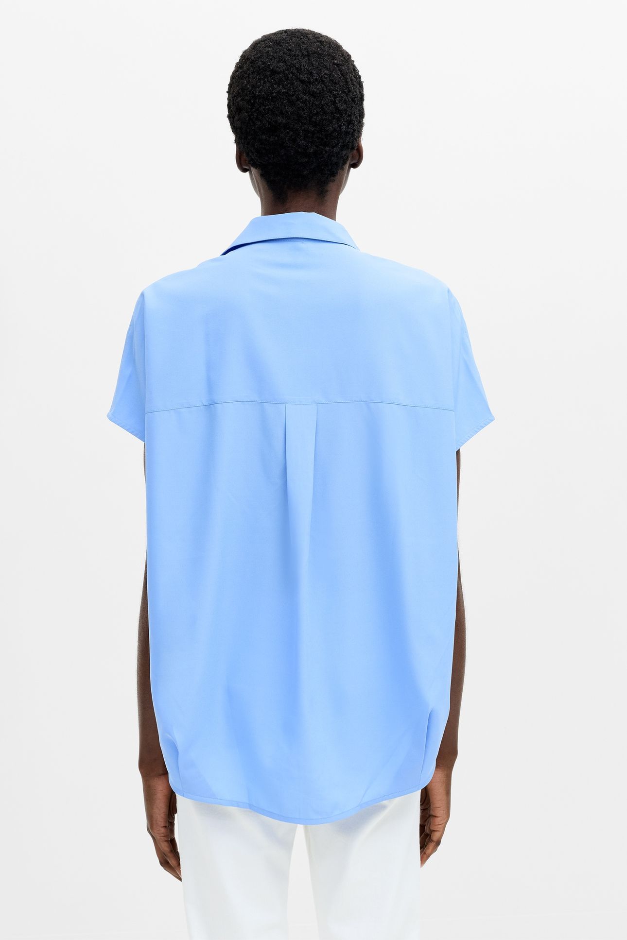 CREPE LIGHT SLEEVELESS POPOVER CORNFLOWER BLUE 2