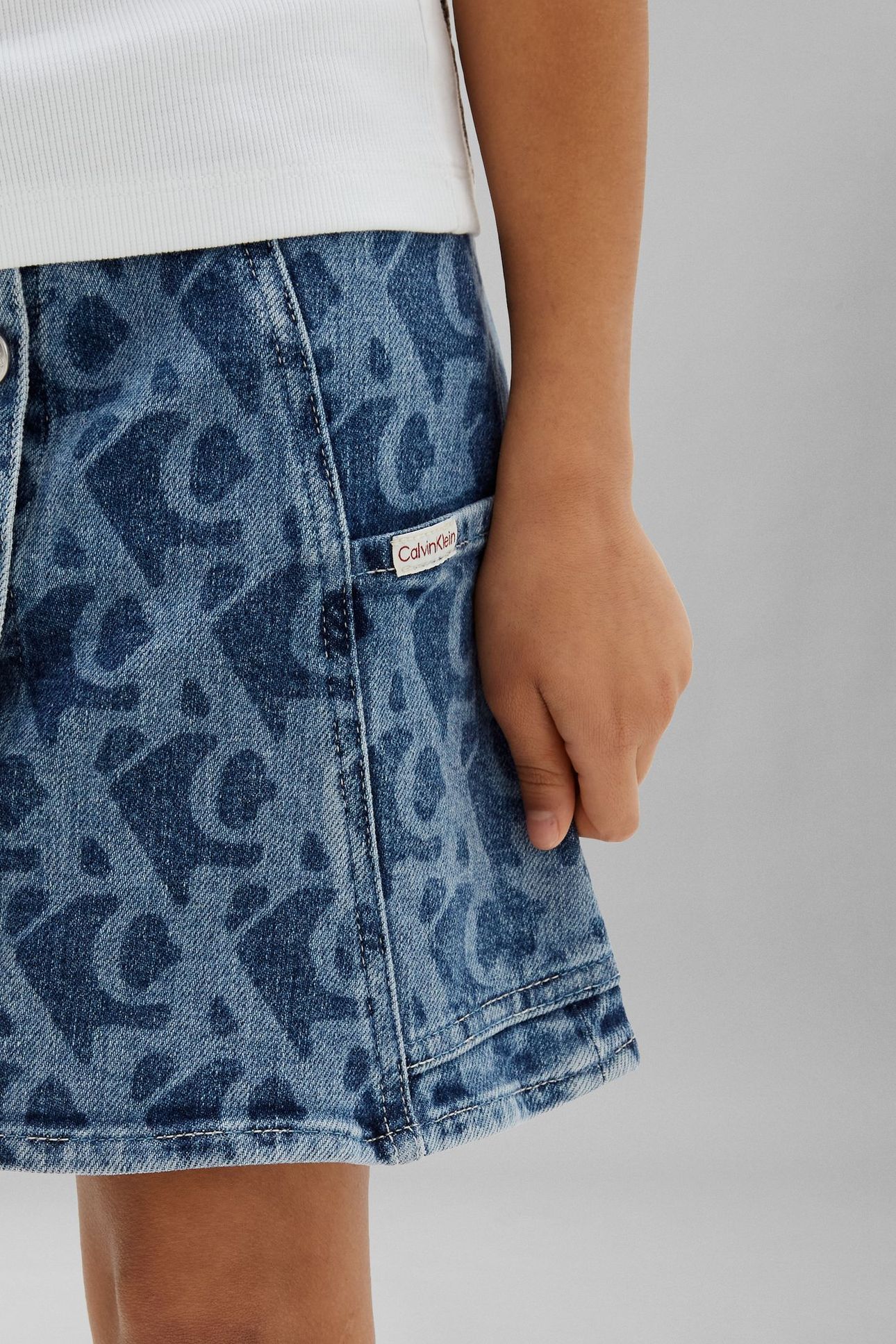 GIRLS DENIM BUTTON-THROUGH DRESS BECKFORD BLUE 5