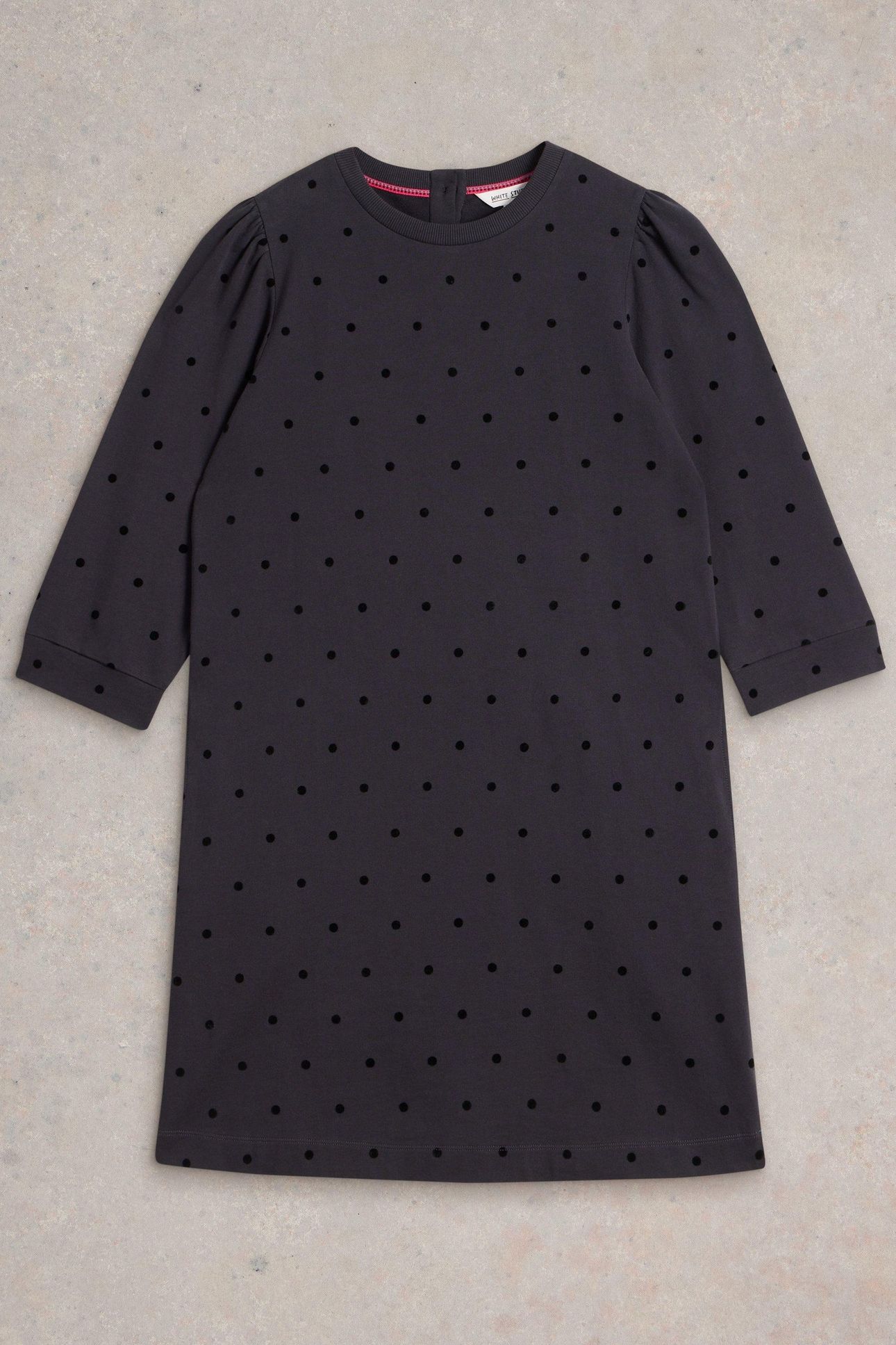 AMY FLOCK JERSEY DRESS GREY MULTI 6
