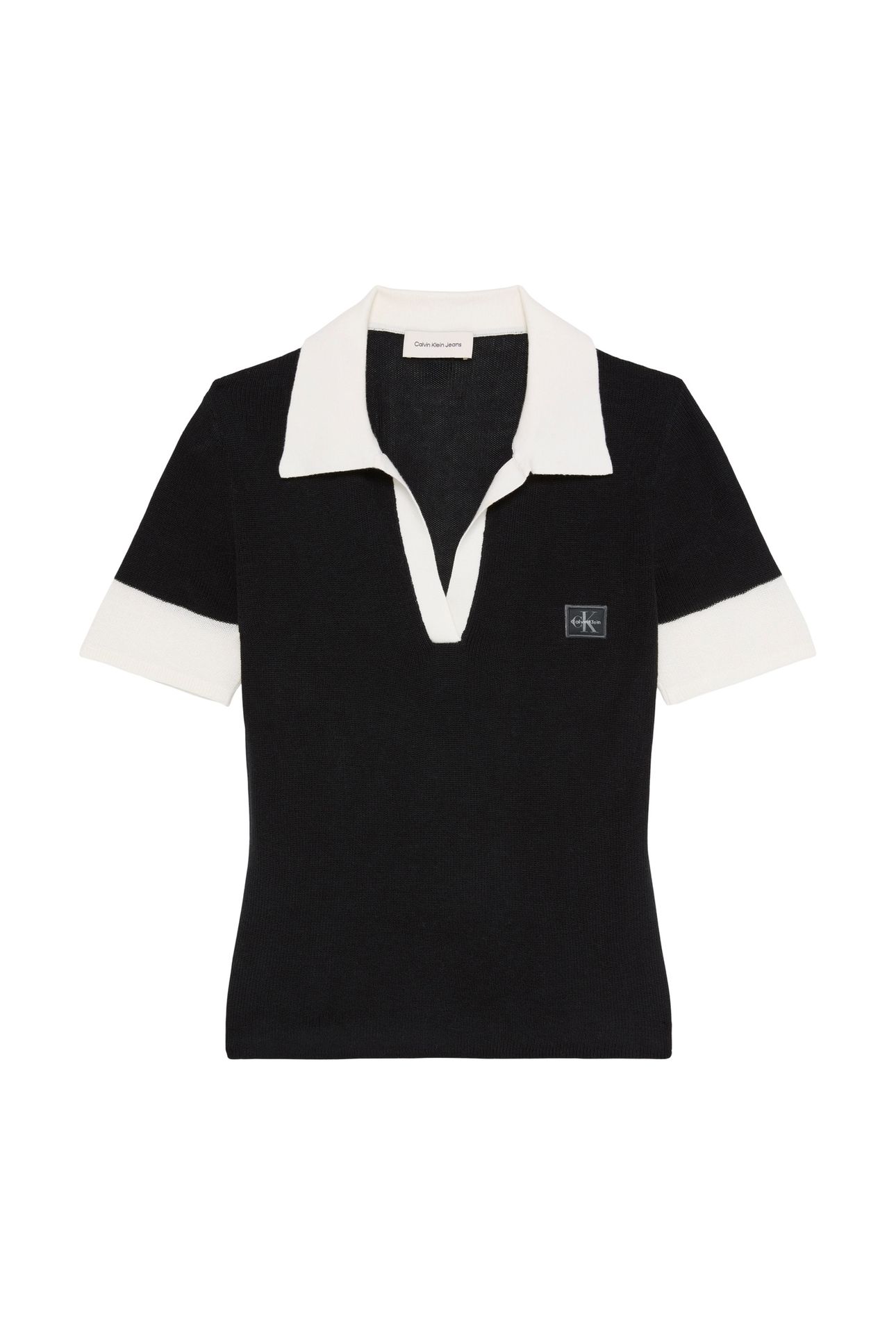 WOVEN LABEL SHORT SLEEVE POLO BLACK 4