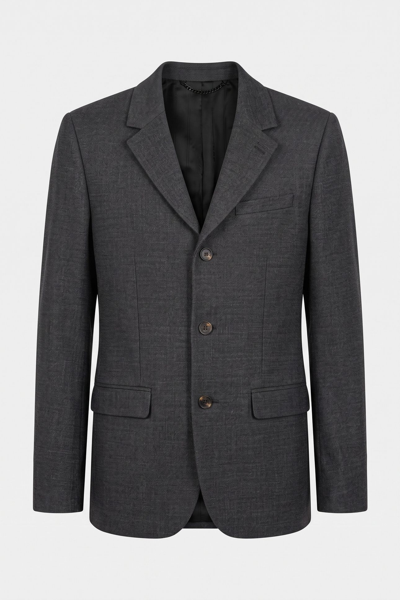 3-BUTTON SUIT JACKET BLACK GREY 5