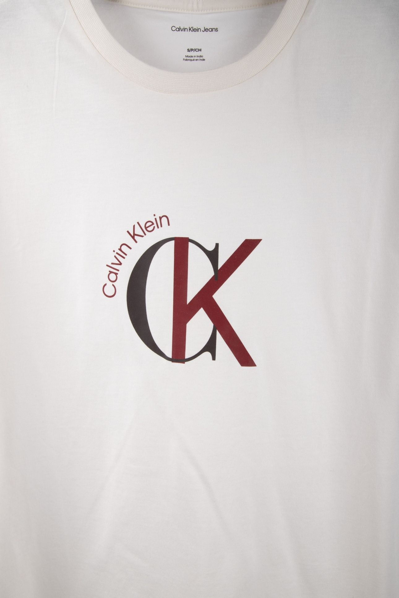 SS 30S 2TONE TEE WHITE GREIGE 4